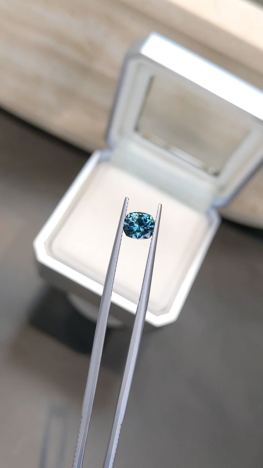 1.23 Ct. Bluish Green Sapphire from Montana Size Video