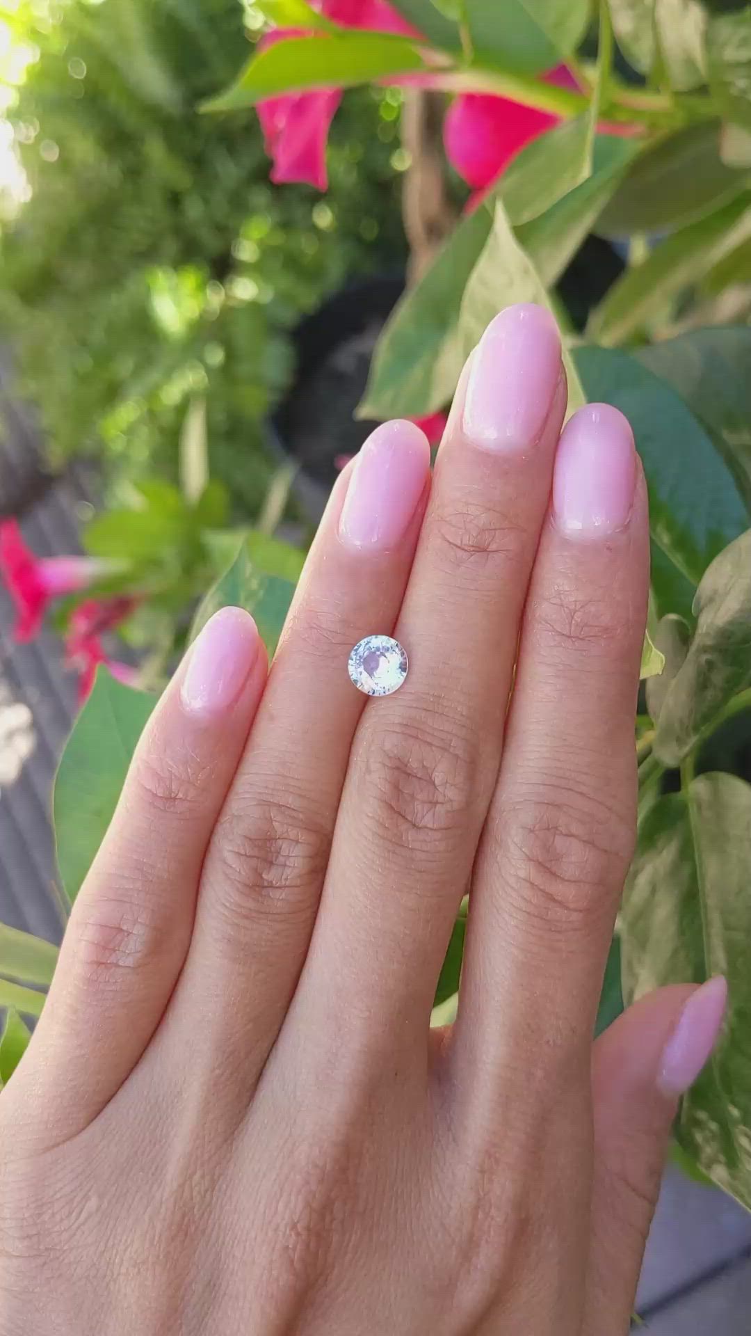 1.46 Ct. White Sapphire from Ceylon (Sri Lanka) Size Video