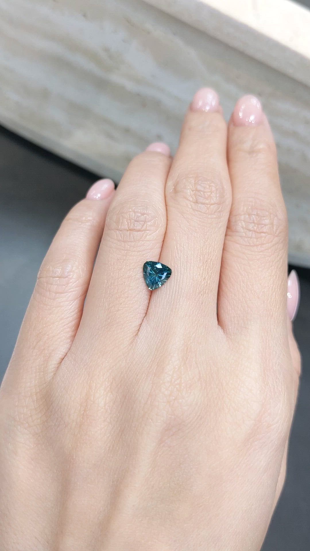 1.16 Ct. Bluish Green Sapphire from Montana Size Video