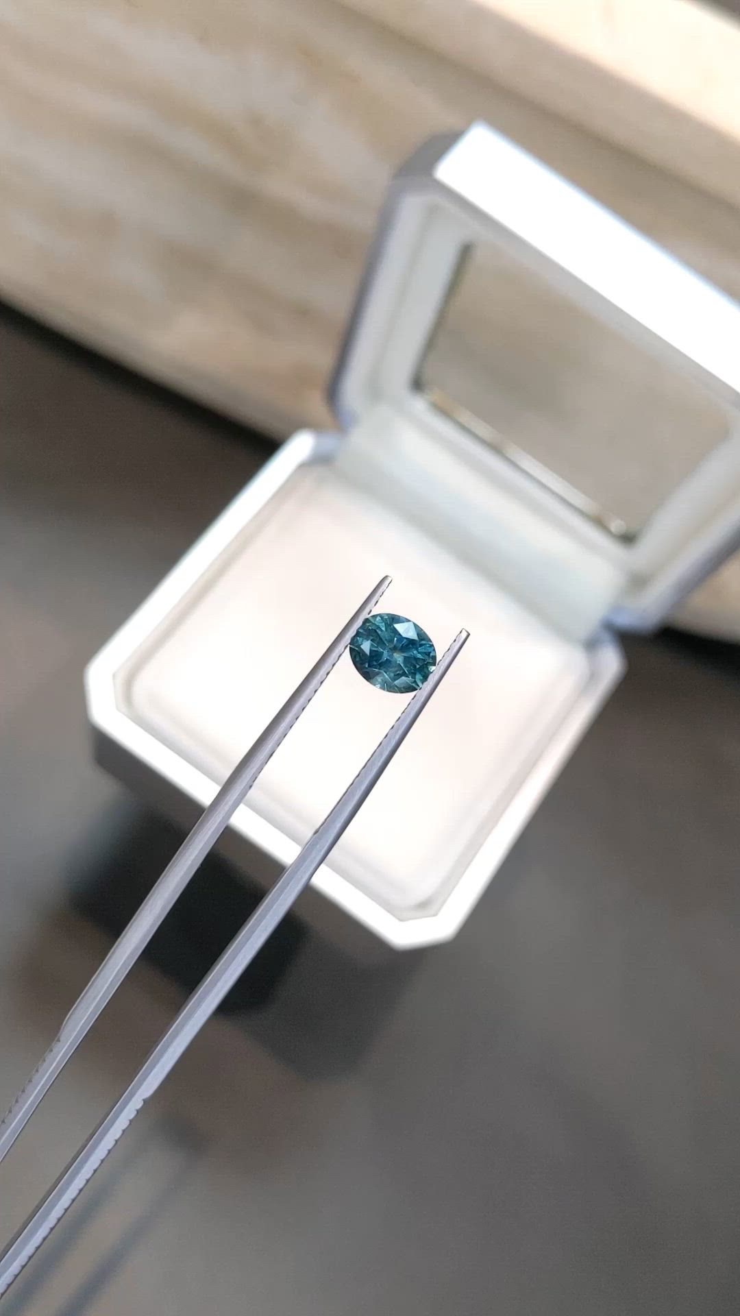 1.54 Ct. Bluish Green Sapphire from Montana Size Video
