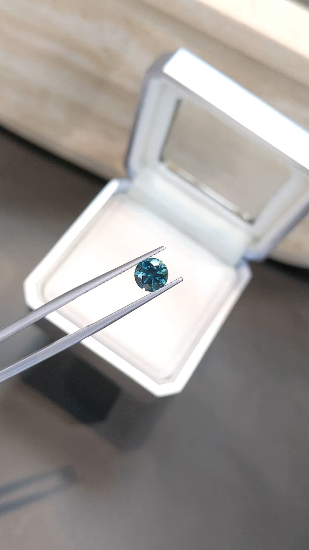 1.37 Ct. Bluish Green Sapphire from Montana Size Video