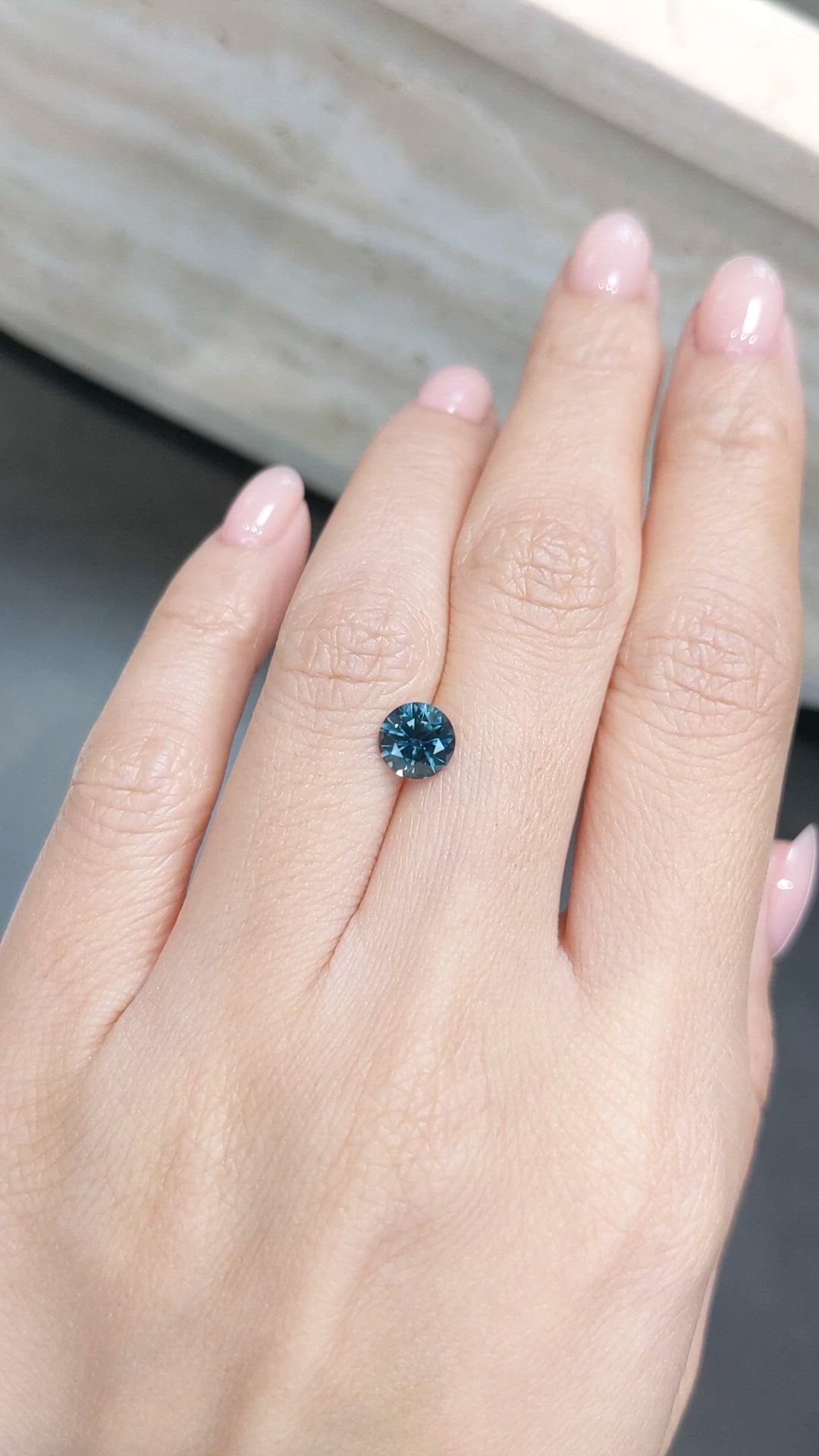 1.37 Ct. Bluish Green Sapphire from Montana Size Video