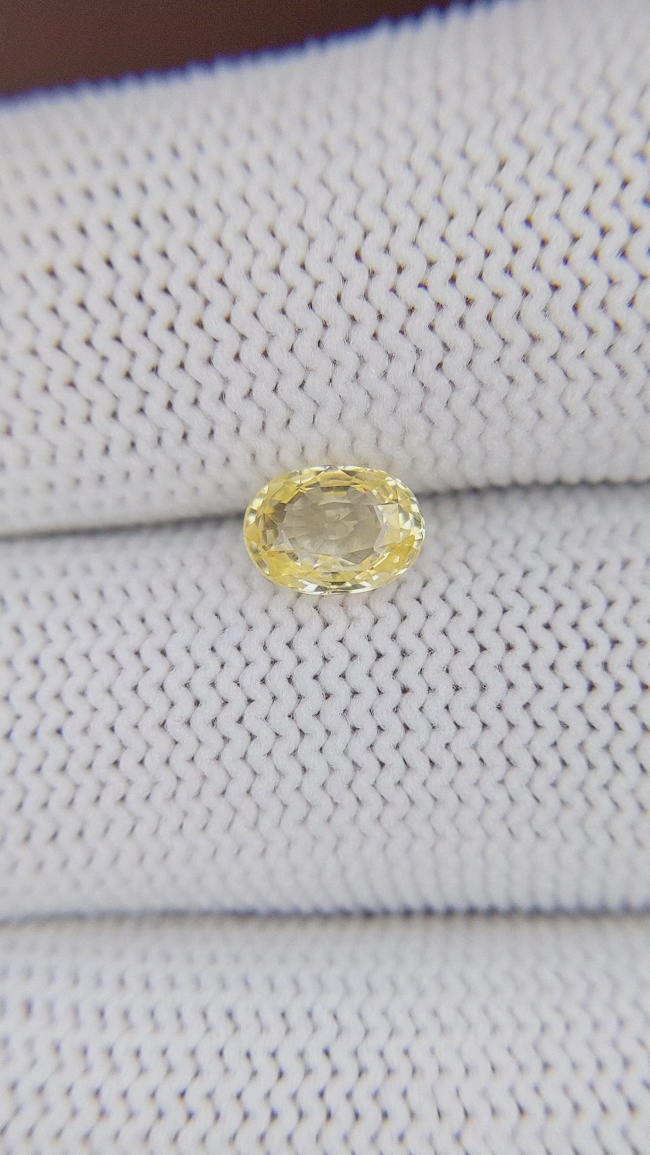 1.30 Ct. Yellow Sapphire from Ceylon (Sri Lanka) Size Video