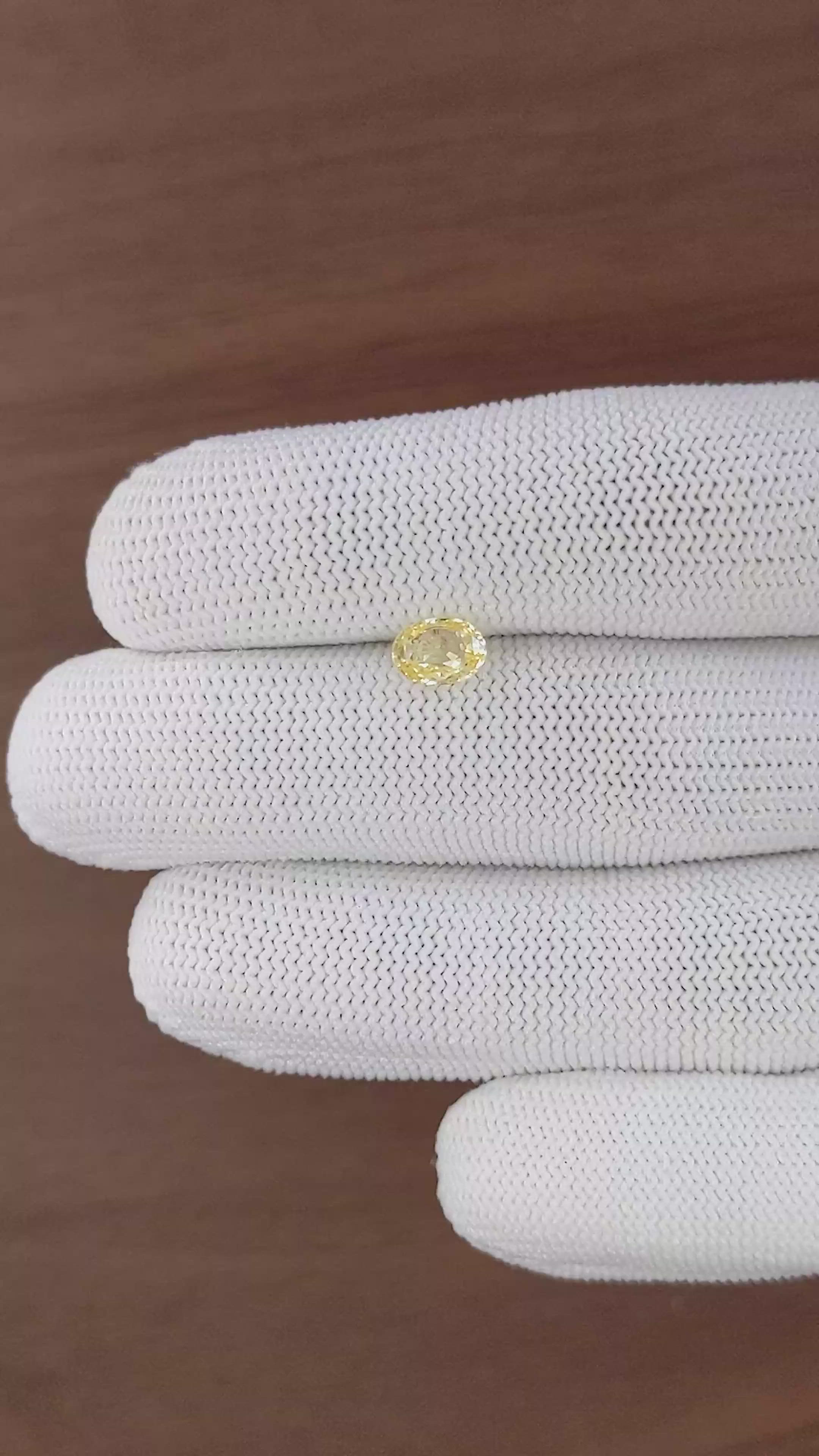 1.30 Ct. Yellow Sapphire from Ceylon (Sri Lanka) Size Video