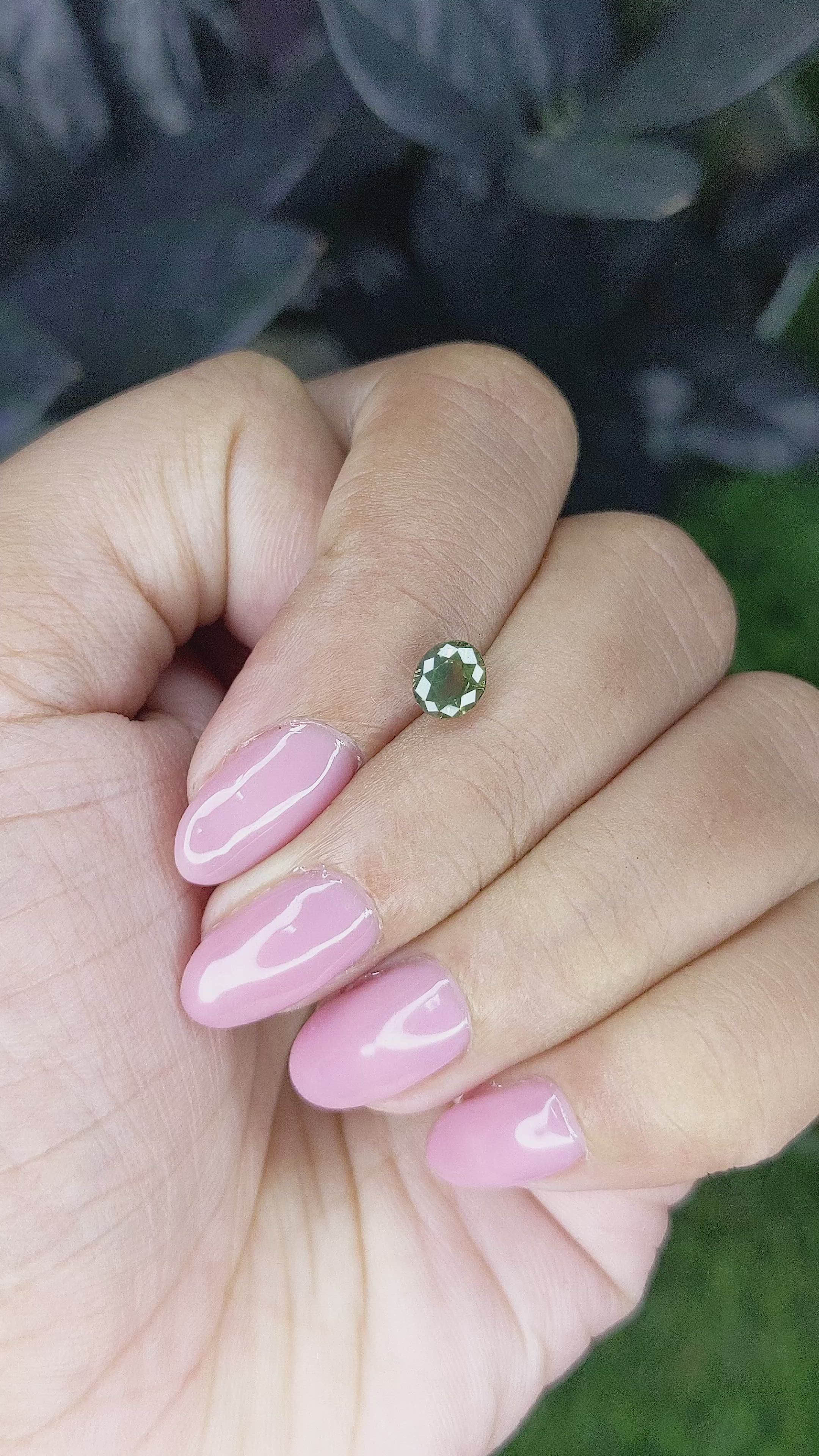 1.01 Ct. Yellowish Green Sapphire from Madagascar Size Video