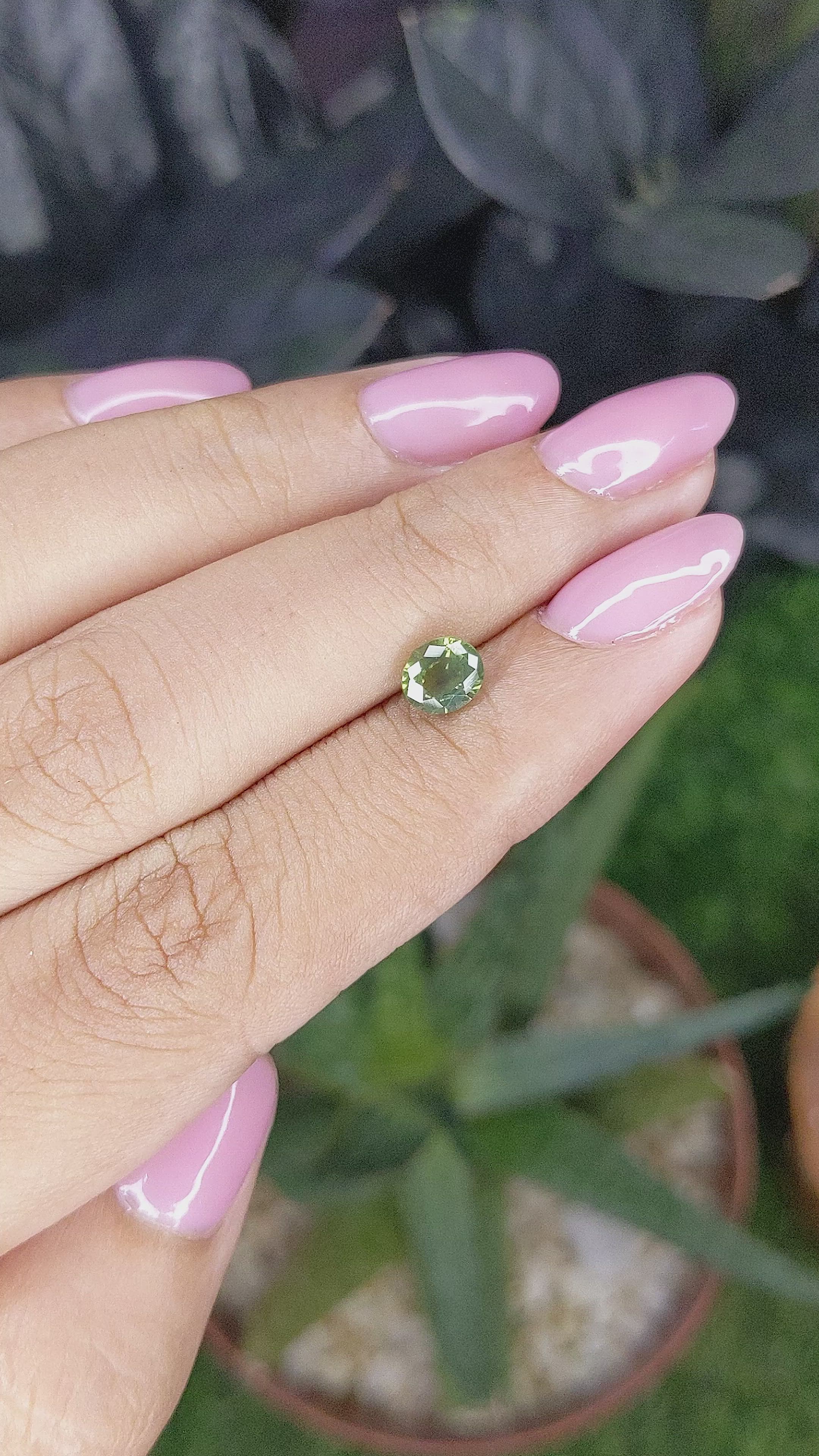 1.01 Ct. Yellowish Green Sapphire from Madagascar Size Video