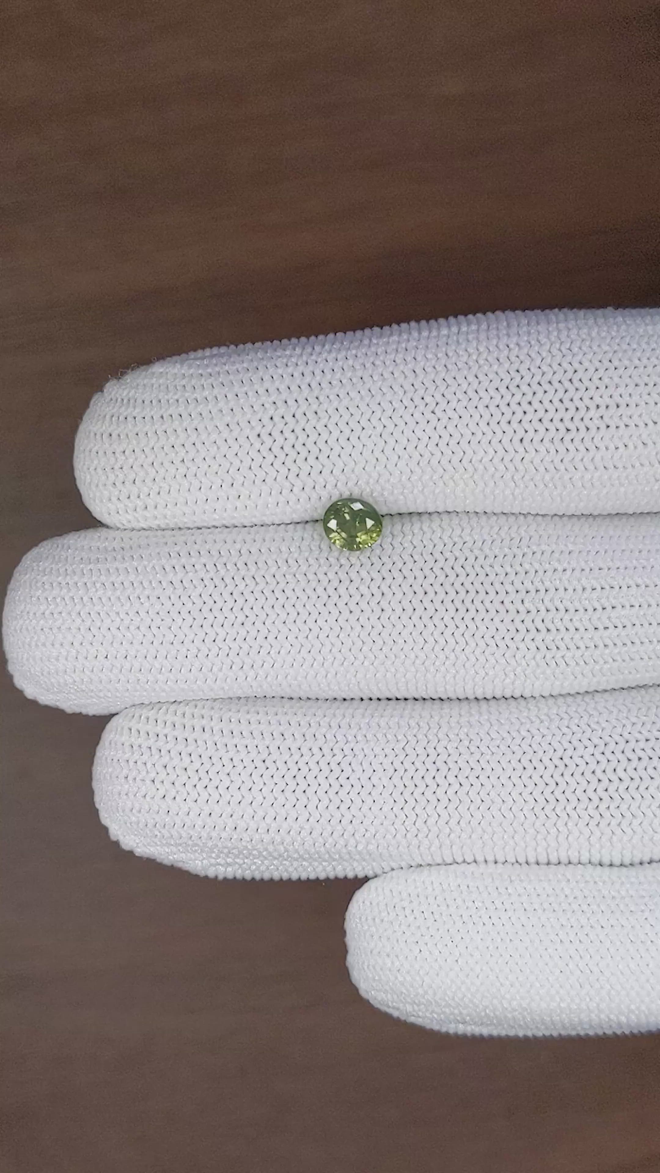 1.01 Ct. Yellowish Green Sapphire from Madagascar Size Video