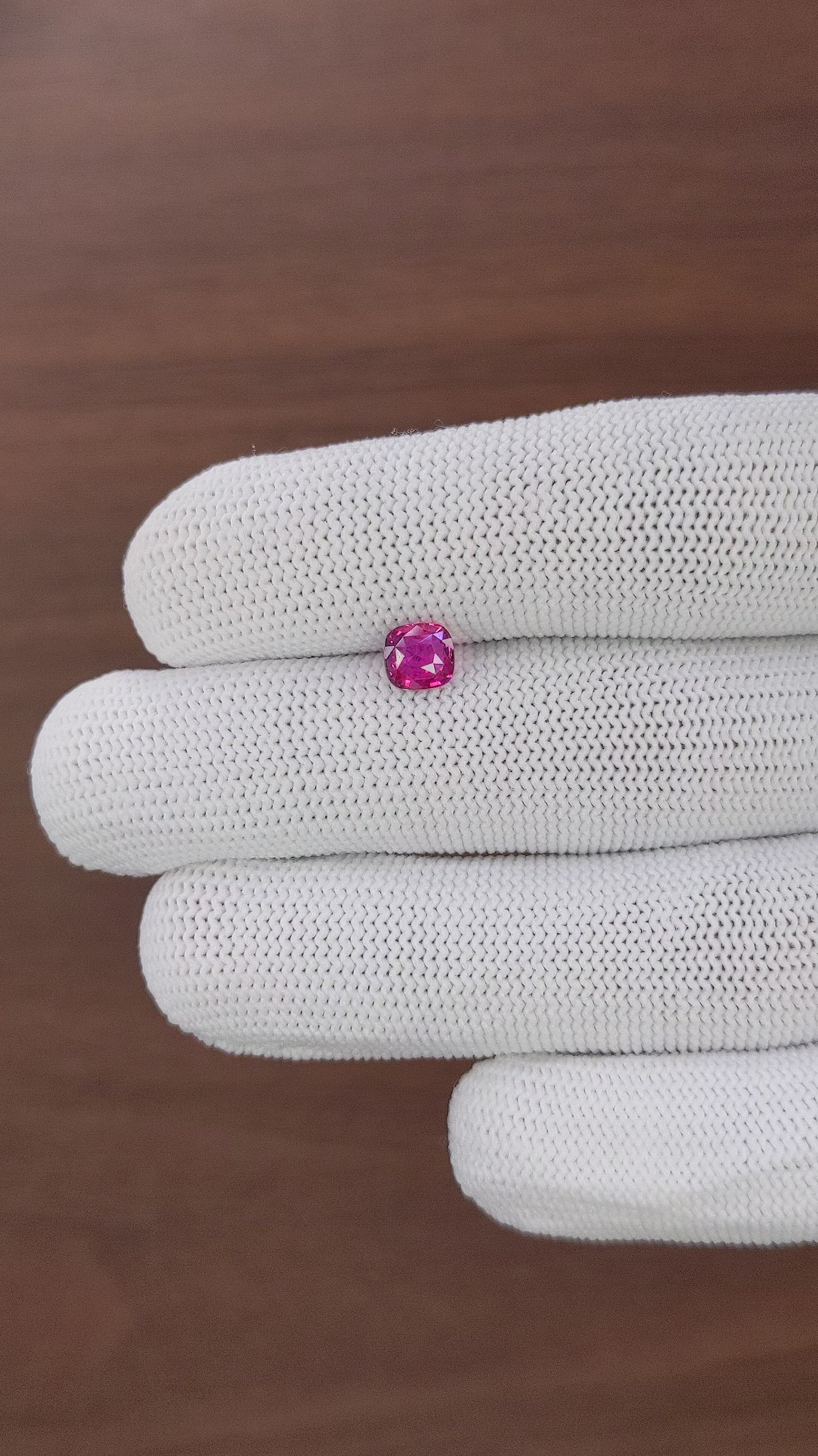 1.02 Ct. Purplish Pink Sapphire from Tanzania Size Video