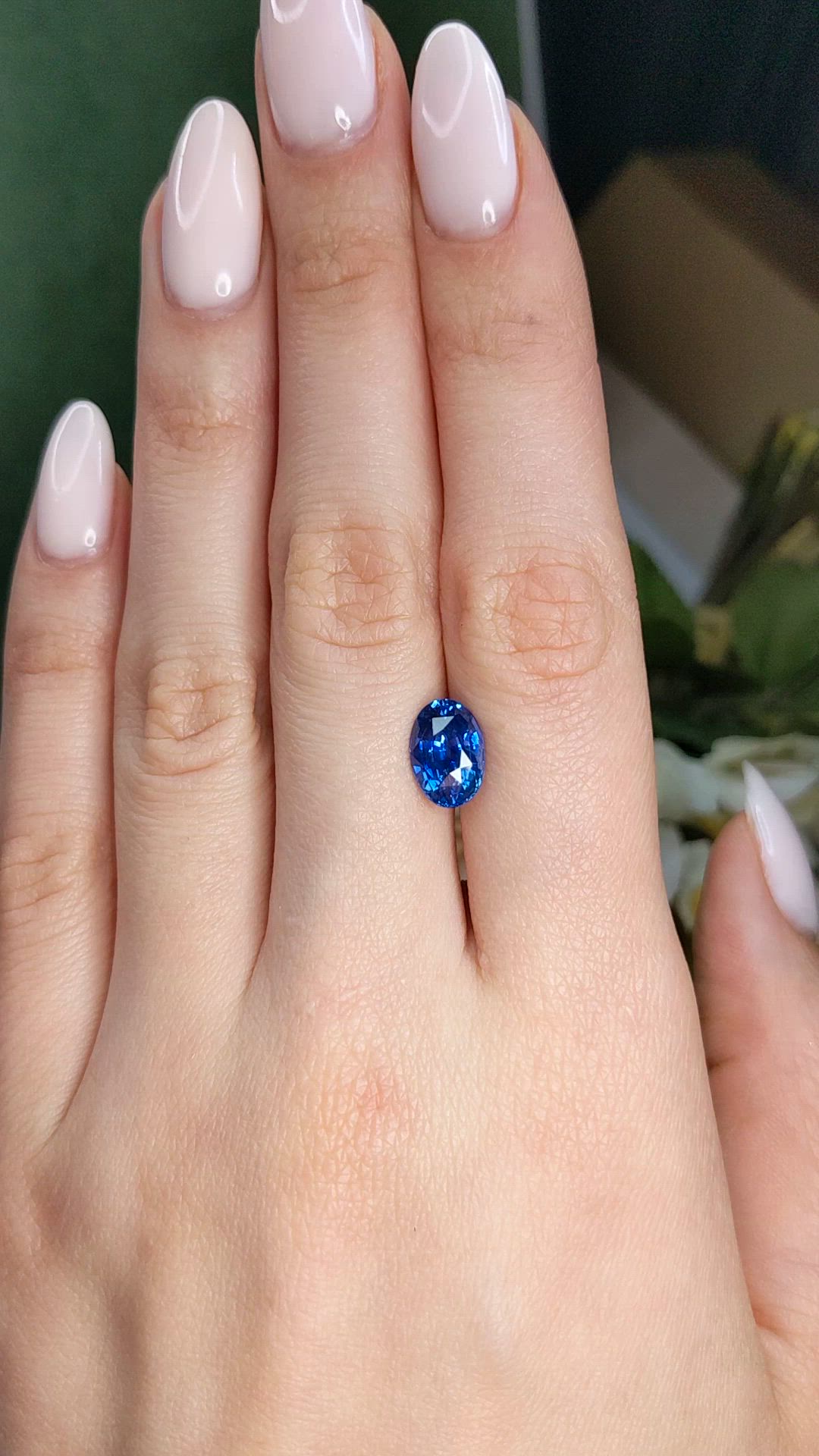 3.39 Ct. Blue Sapphire from Ceylon (Sri Lanka) Size Video