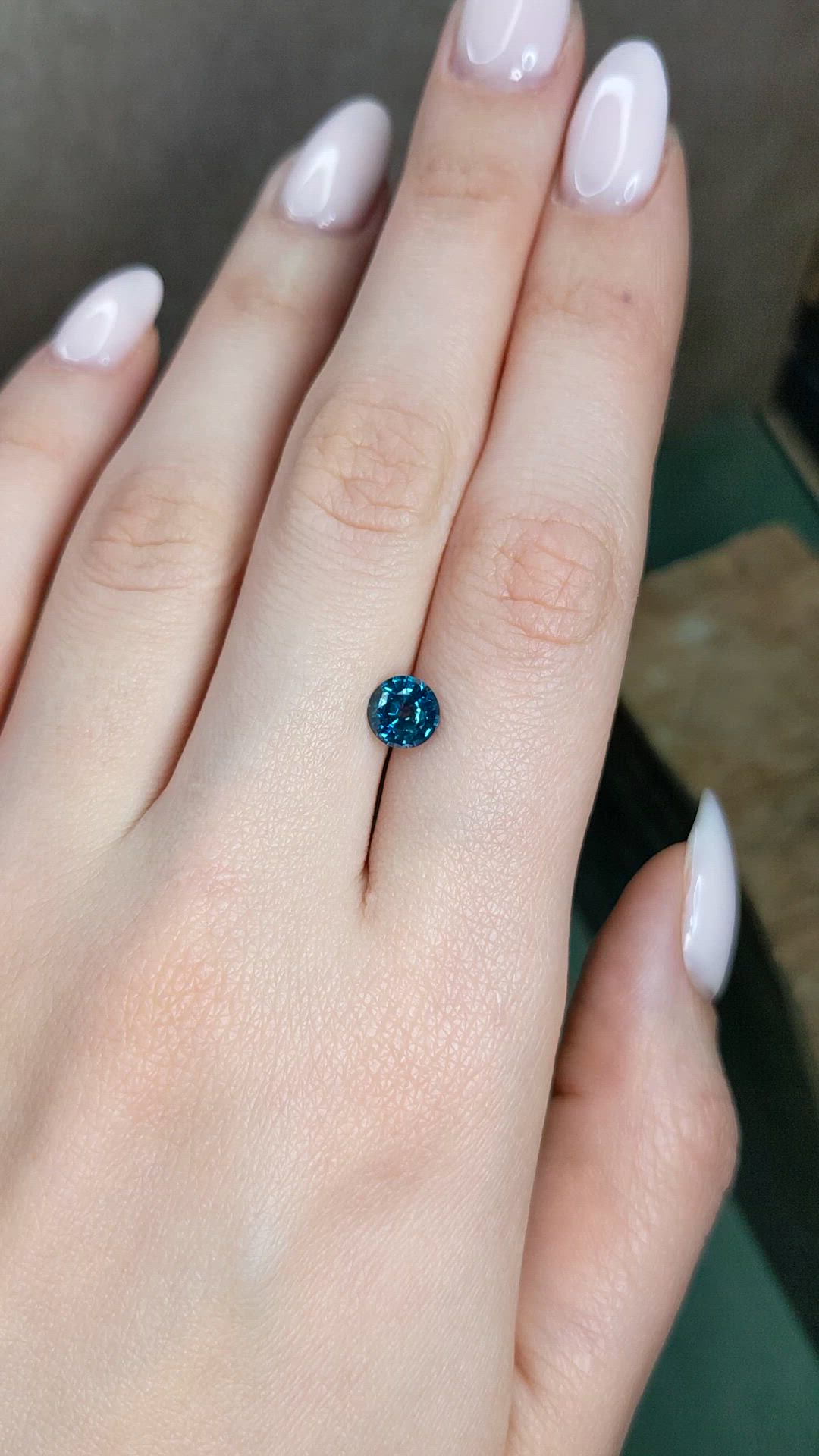 1.49 Ct. Greenish Blue Sapphire from Montana Size Video