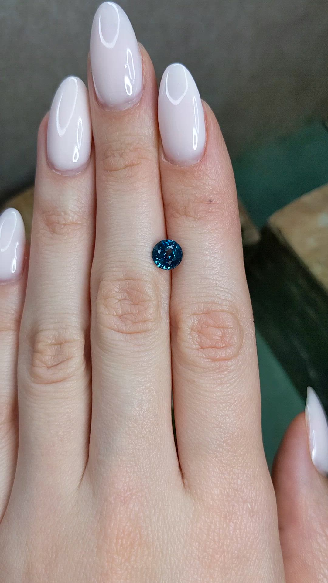 1.49 Ct. Greenish Blue Sapphire from Montana Size Video