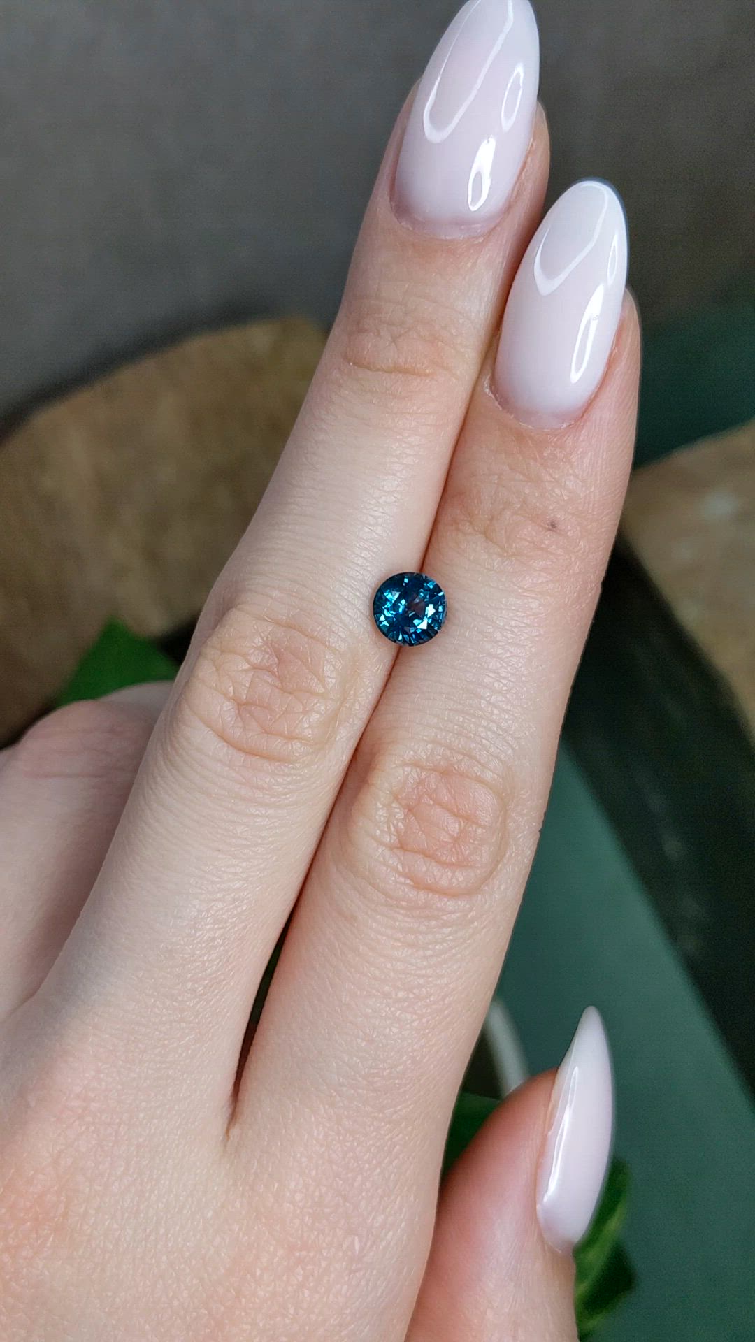 1.49 Ct. Greenish Blue Sapphire from Montana Size Video