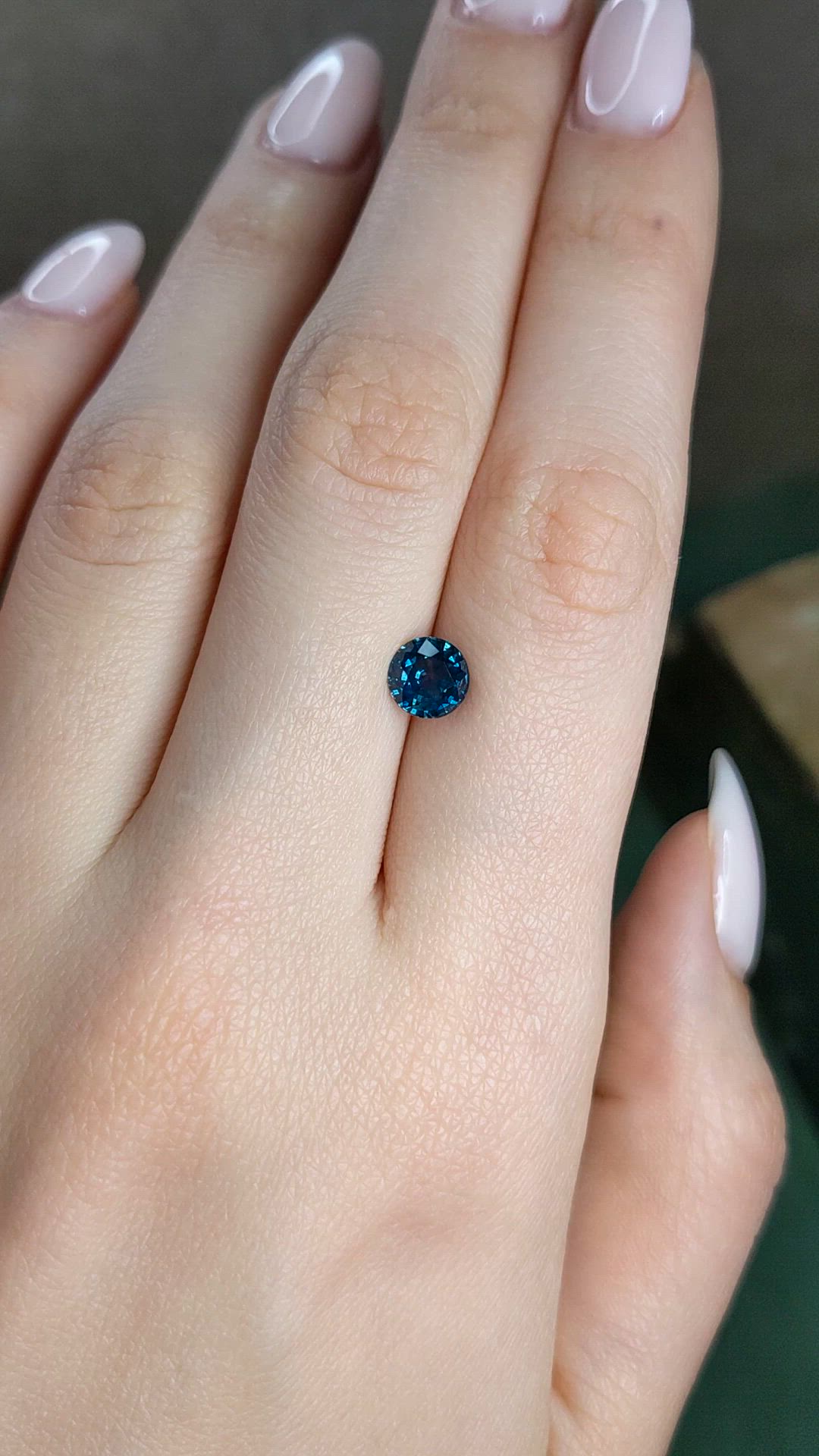 1.43 Ct. Greenish Blue Sapphire from Montana Size Video