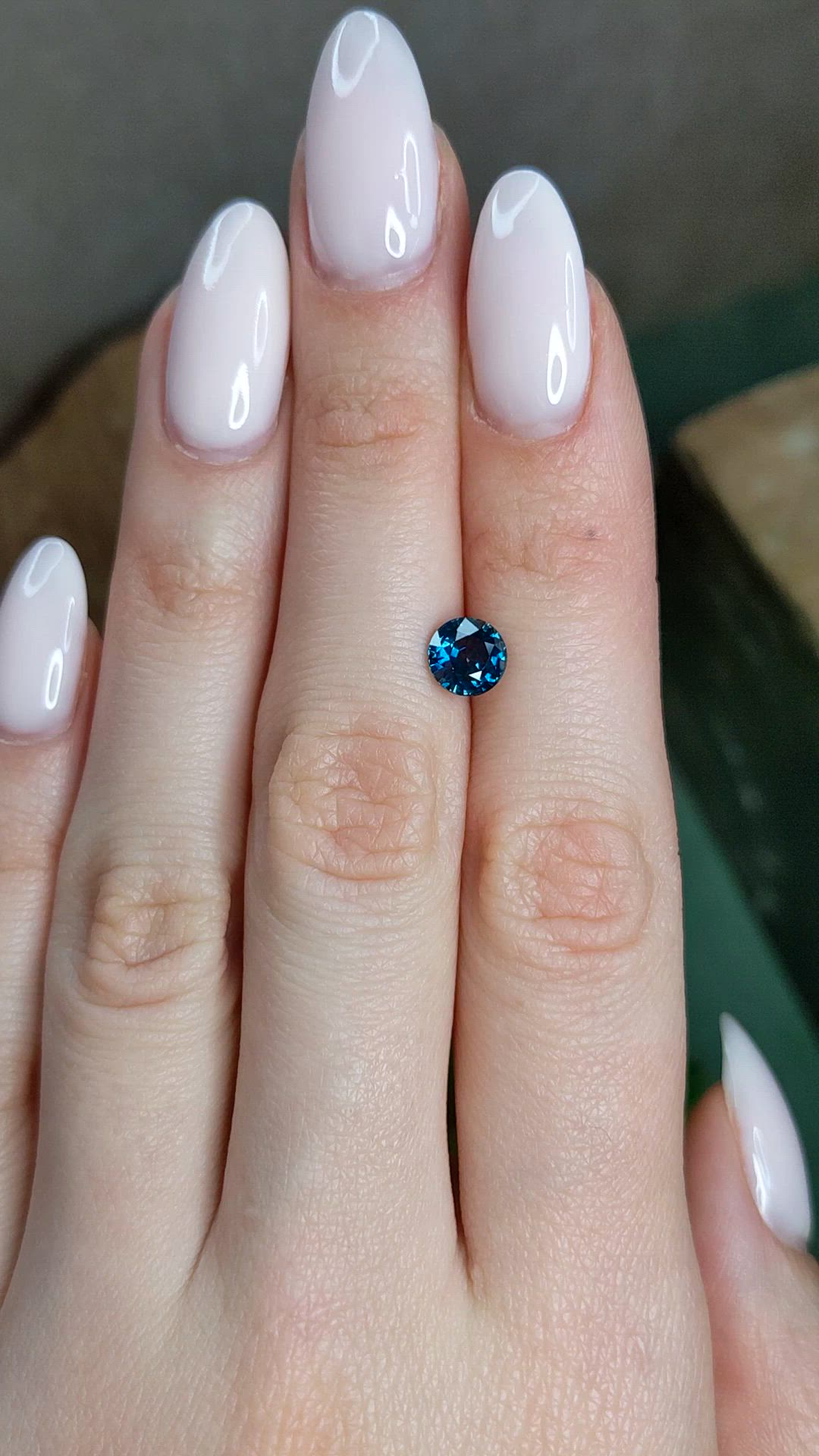1.43 Ct. Greenish Blue Sapphire from Montana Size Video