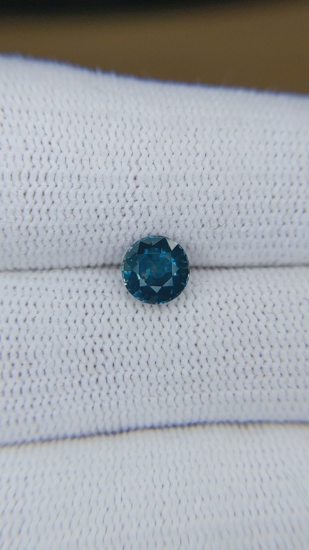 1.43 Ct. Greenish Blue Sapphire from Montana Size Video
