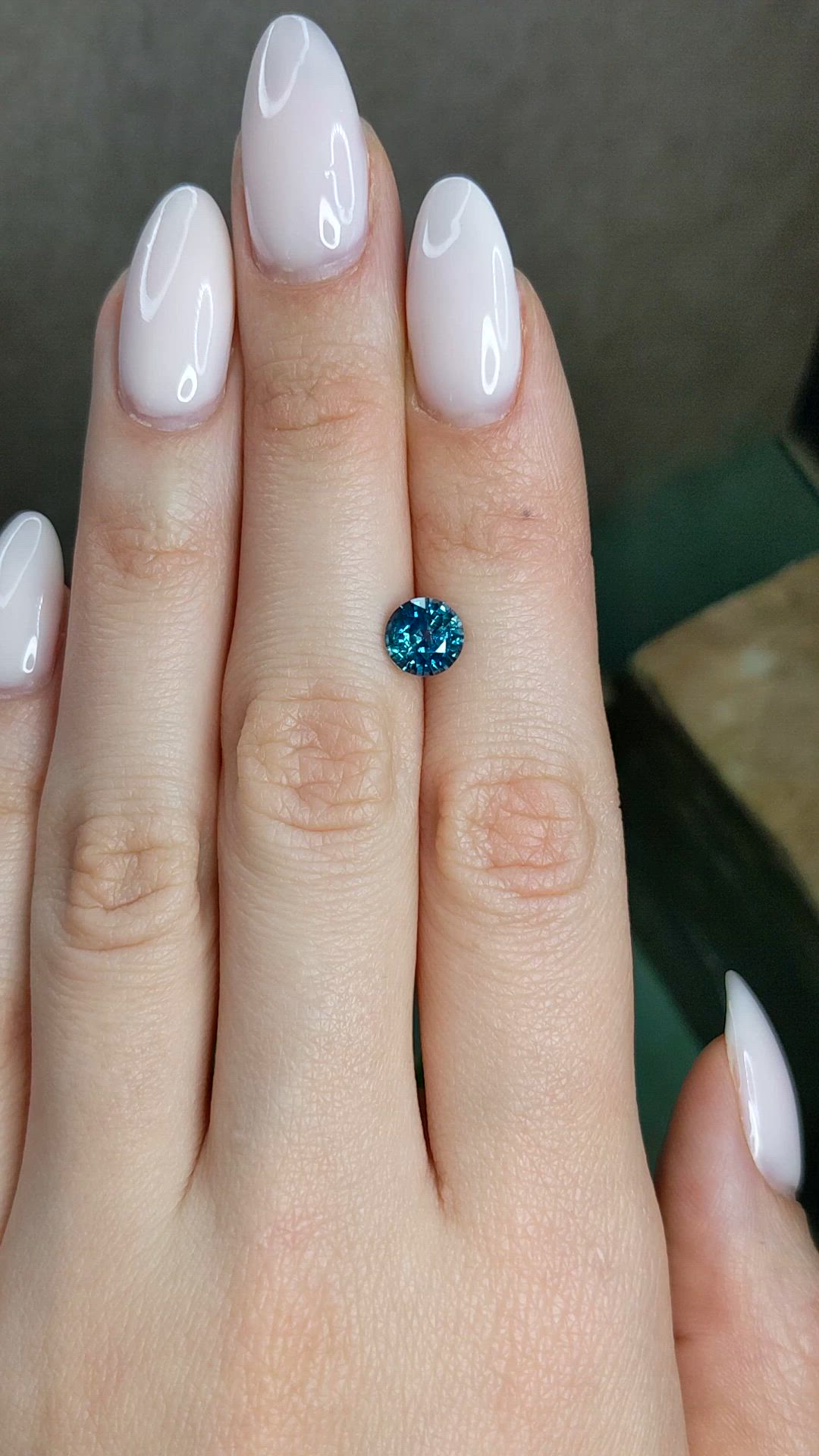 1.79 Ct. Greenish Blue Sapphire from Montana Size Video