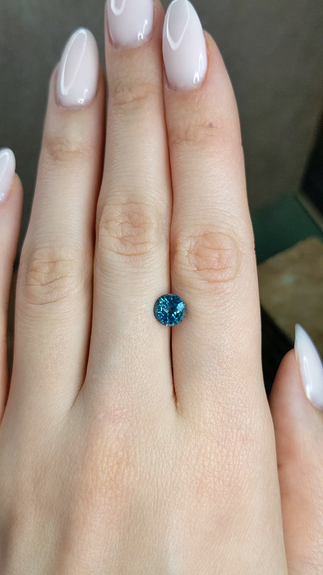 1.79 Ct. Greenish Blue Sapphire from Montana Size Video