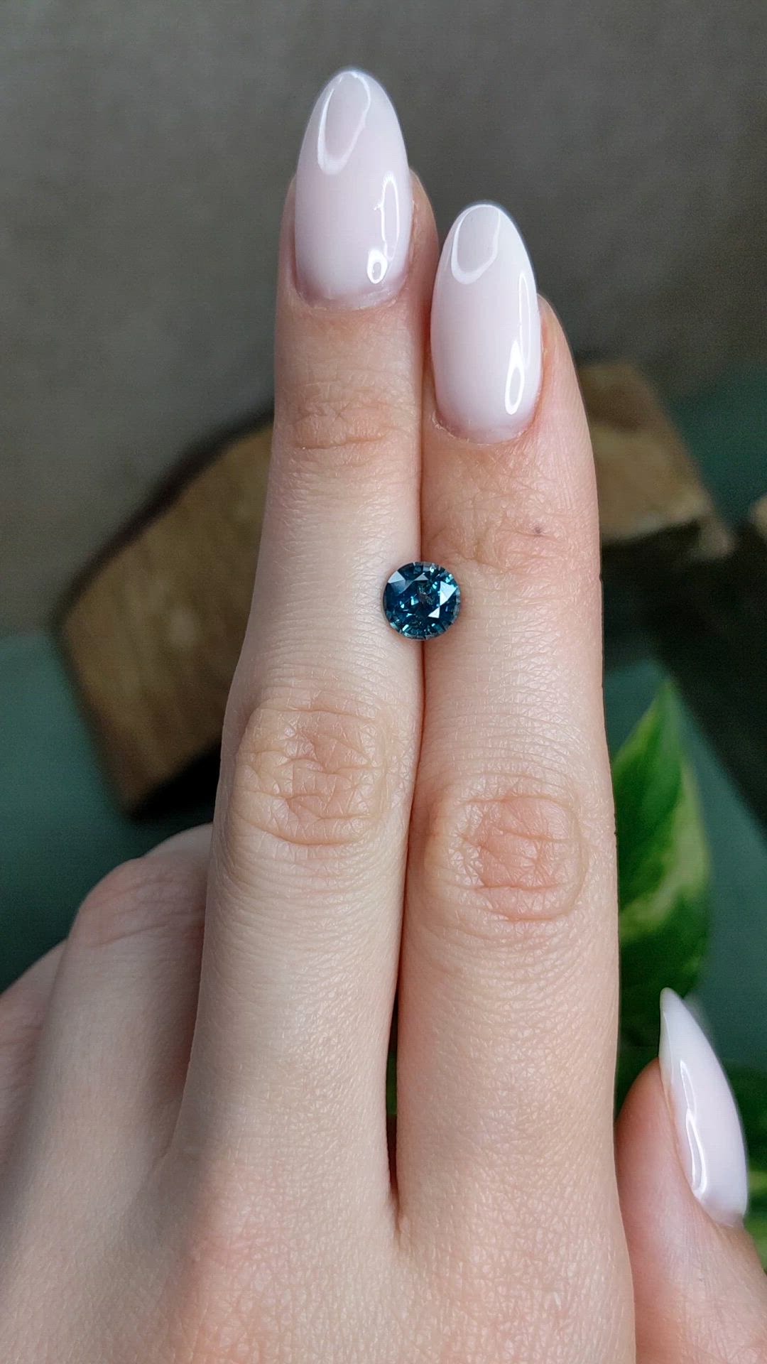 1.79 Ct. Greenish Blue Sapphire from Montana Size Video