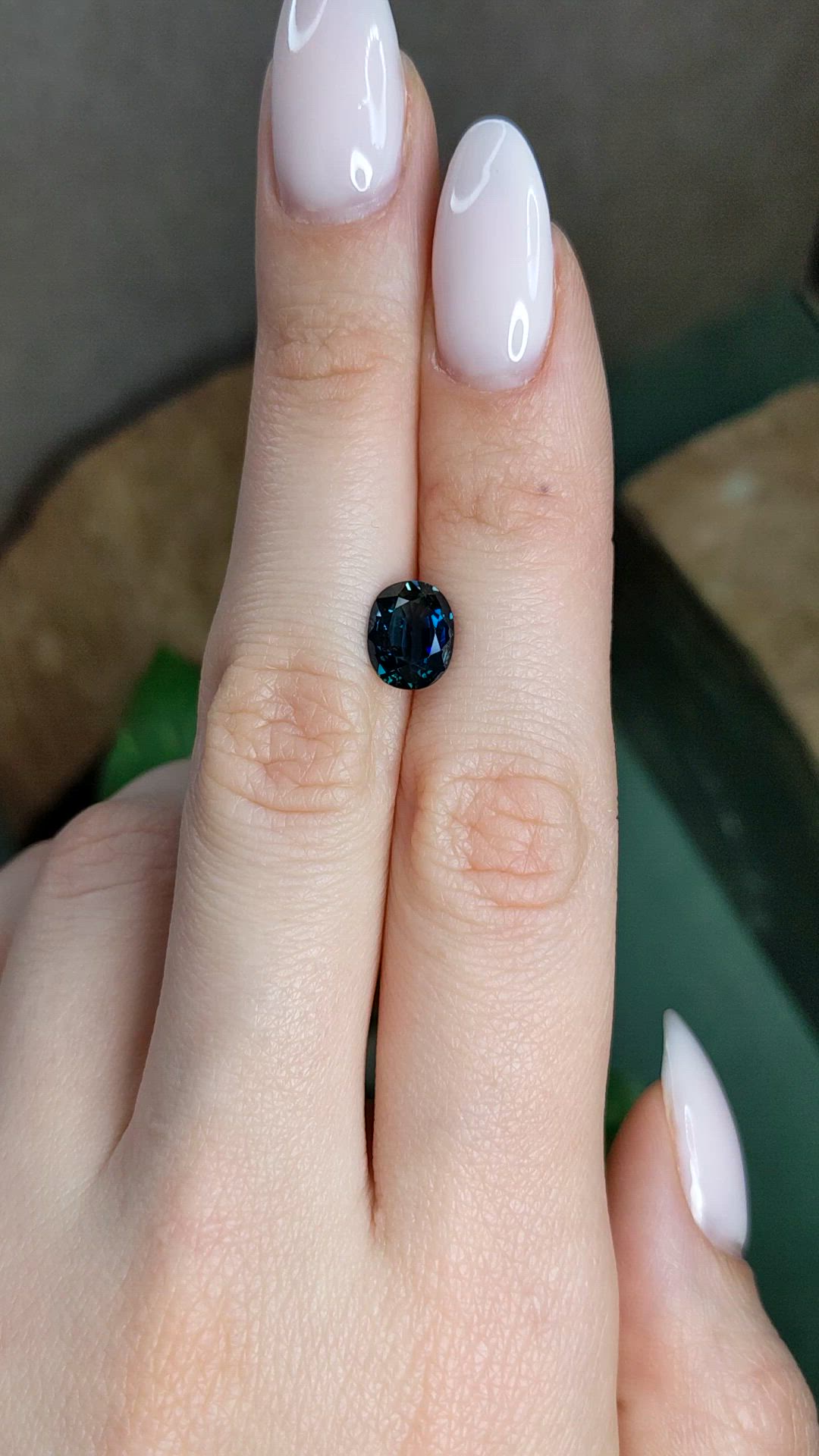 2.49 Ct. Greenish Blue Sapphire from Madagascar Size Video