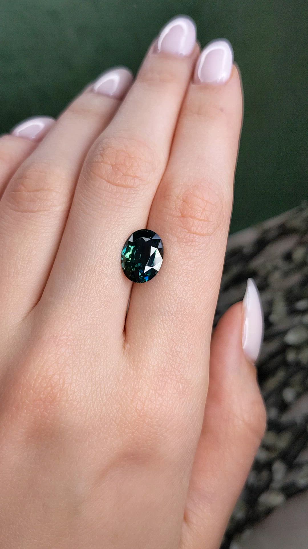 5.01 Ct. Bluish Green Sapphire from Madagascar Size Video