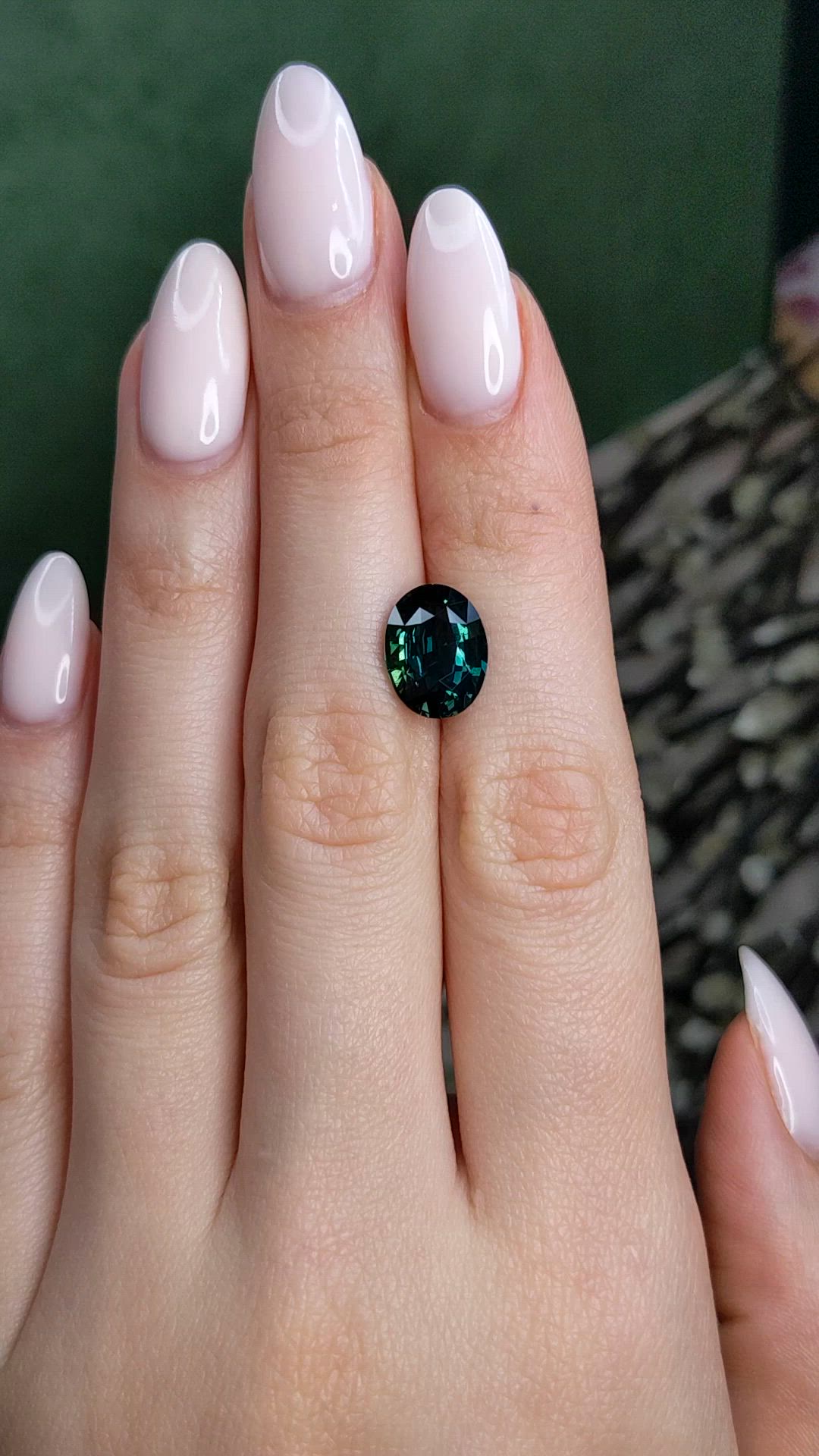 5.01 Ct. Bluish Green Sapphire from Madagascar Size Video