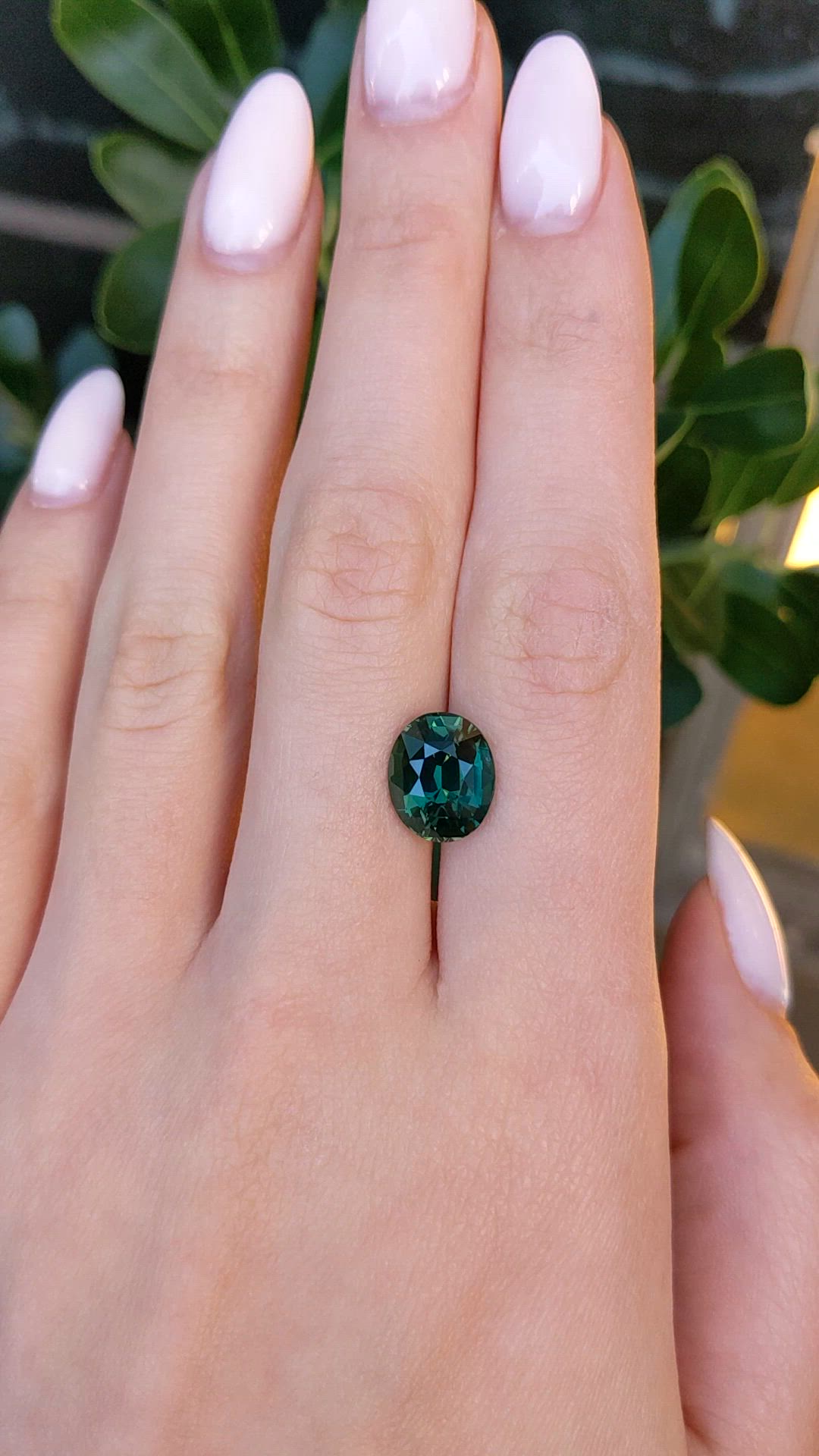 6.01 Ct. Bluish Green Sapphire from Madagascar Size Video