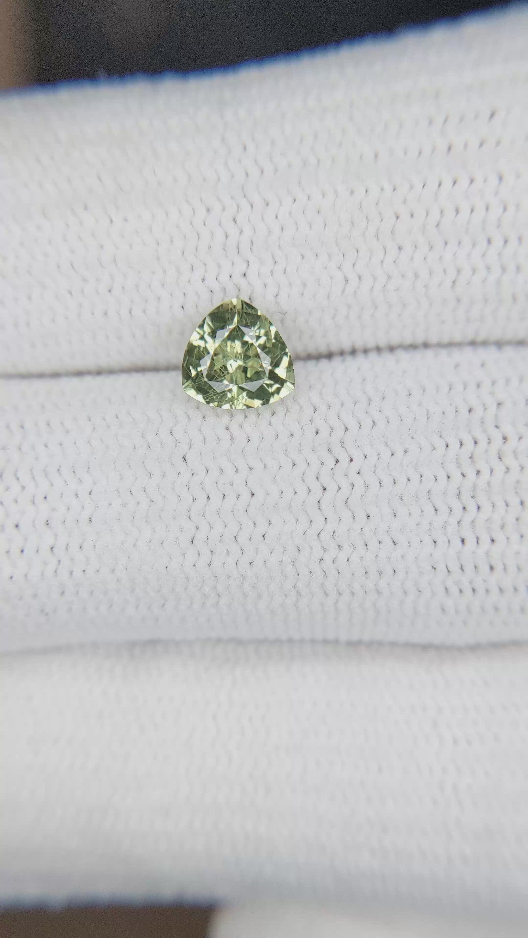 0.93 Ct. Green Sapphire from Montana Size Video