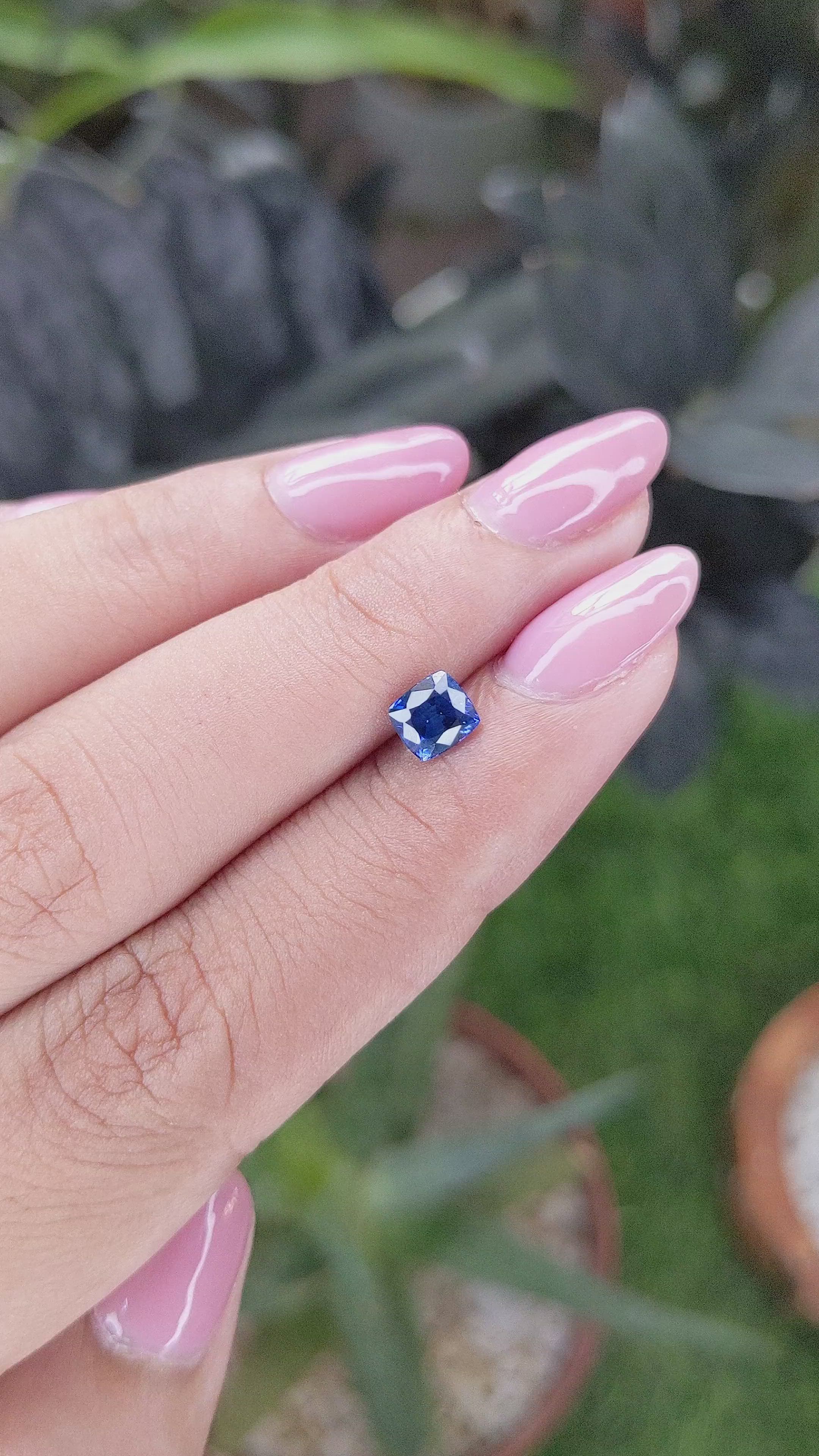 0.82 Ct. Blue Sapphire from Ceylon (Sri Lanka) Size Video