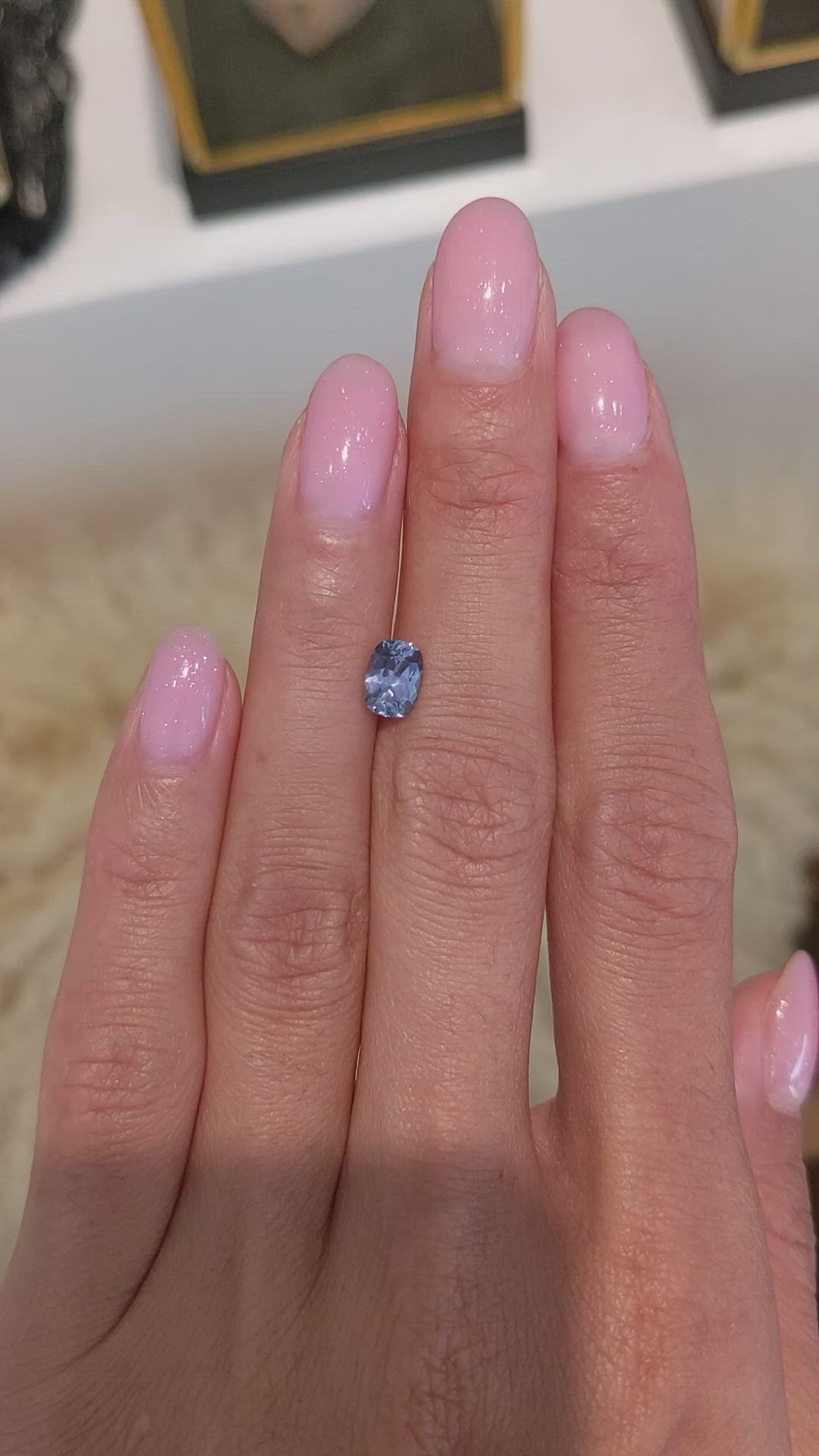 1.03 Ct. Bluish Grey Sapphire from Montana Size Video