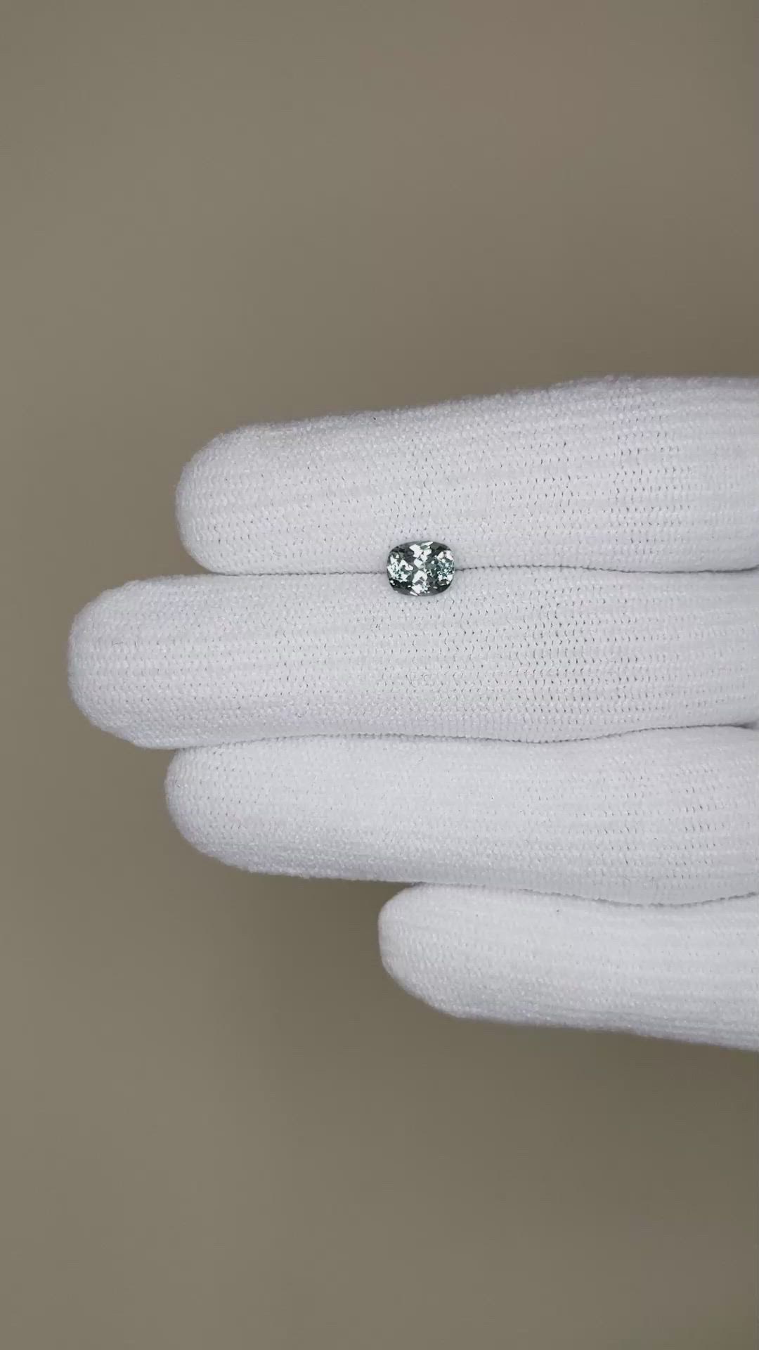 1.05 Ct. Bluish Green Sapphire from Montana Size Video