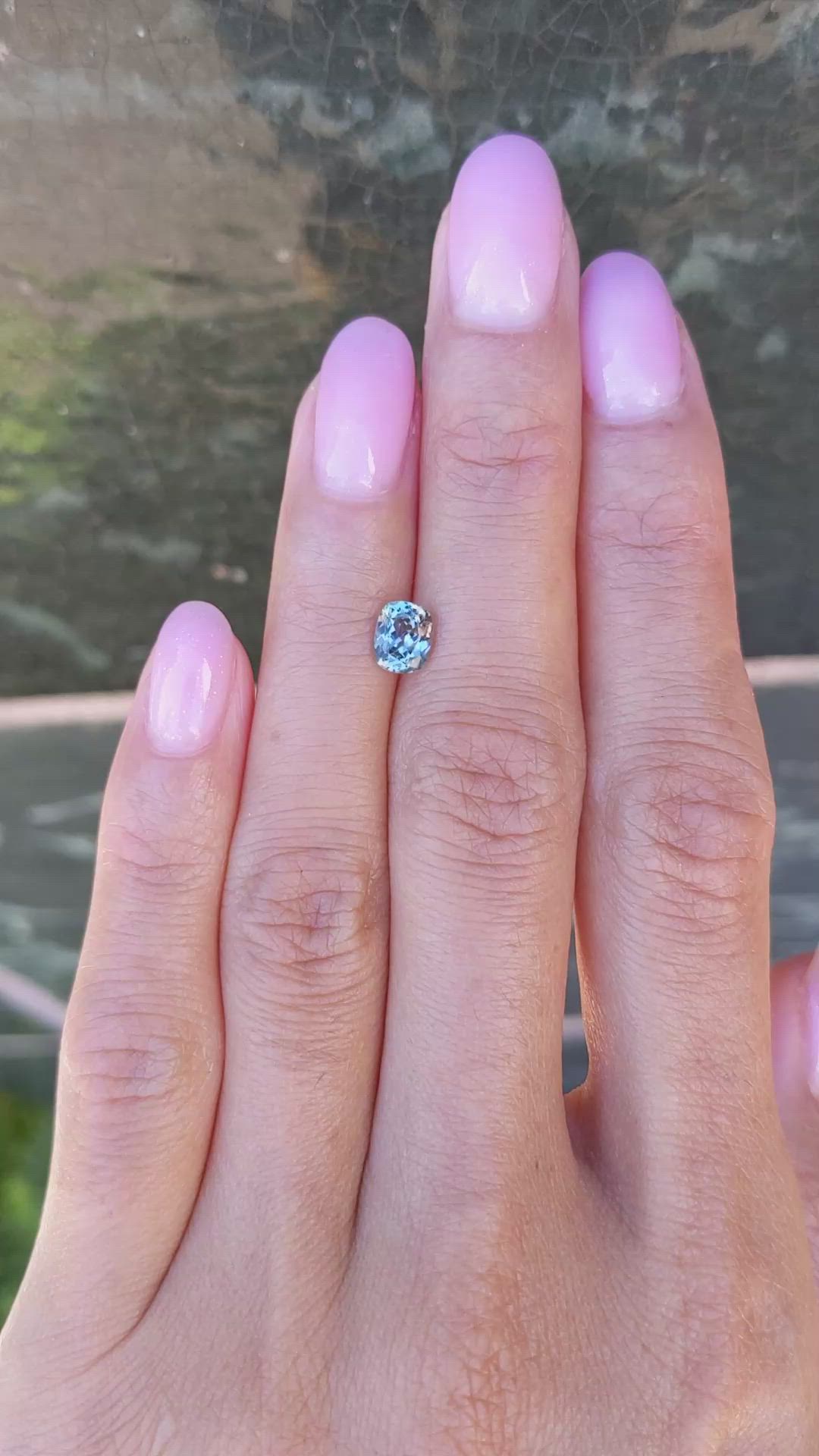 1.05 Ct. Bluish Green Sapphire from Montana Size Video