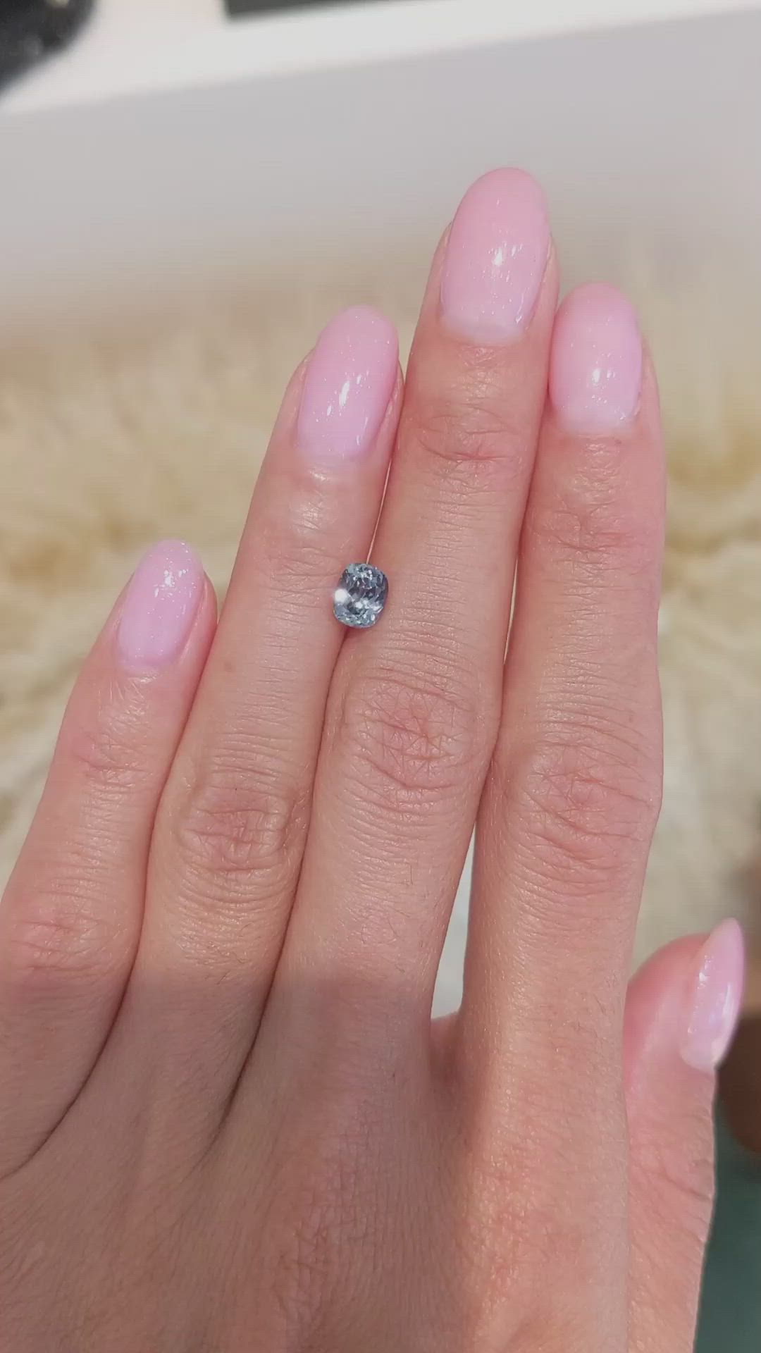 1.05 Ct. Bluish Green Sapphire from Montana Size Video