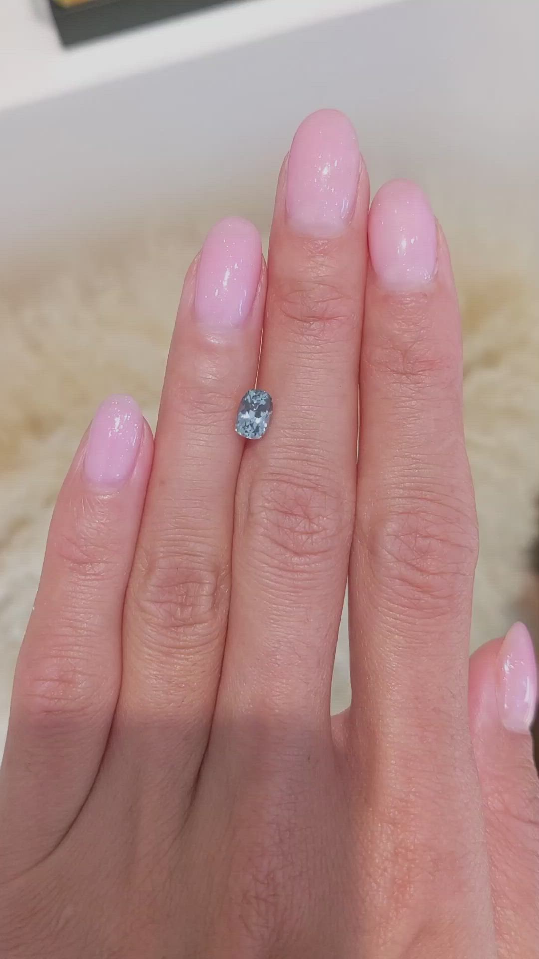 1.08 Ct. Bluish Green Sapphire from Montana Size Video