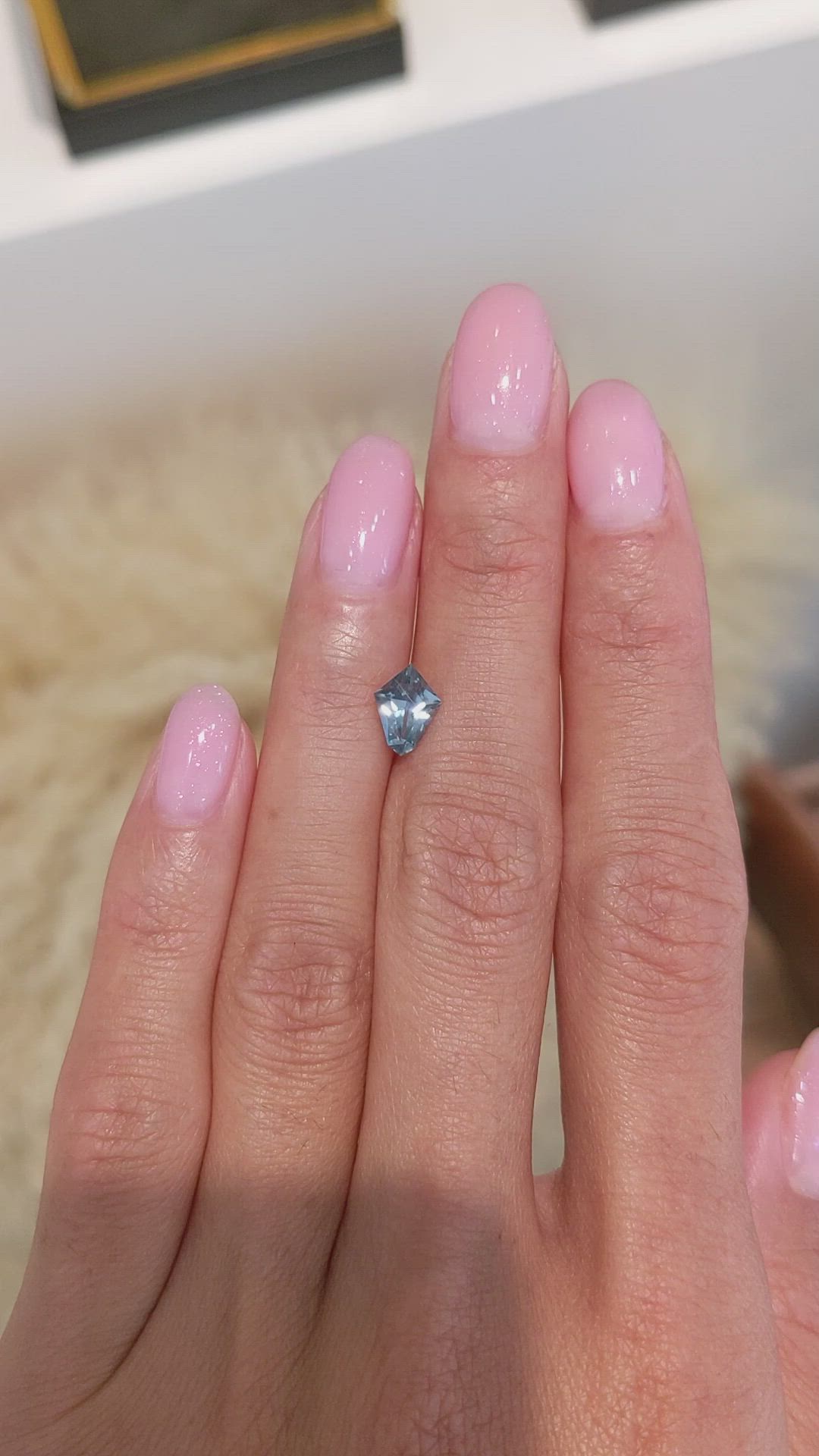 1.09 Ct. Bluish Green Sapphire from Montana Size Video