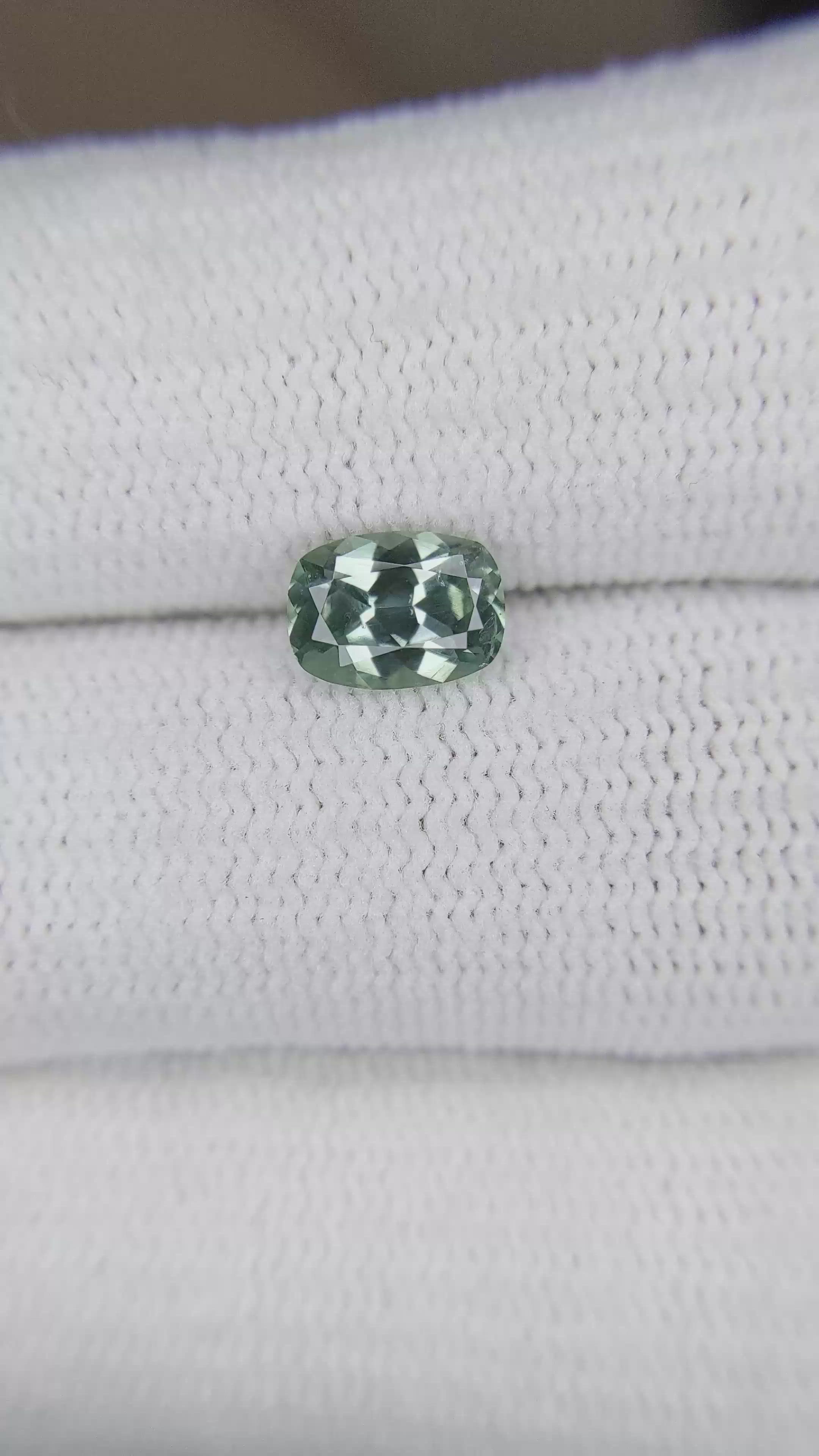 1.10 Ct. Bluish Green Sapphire from Montana Size Video