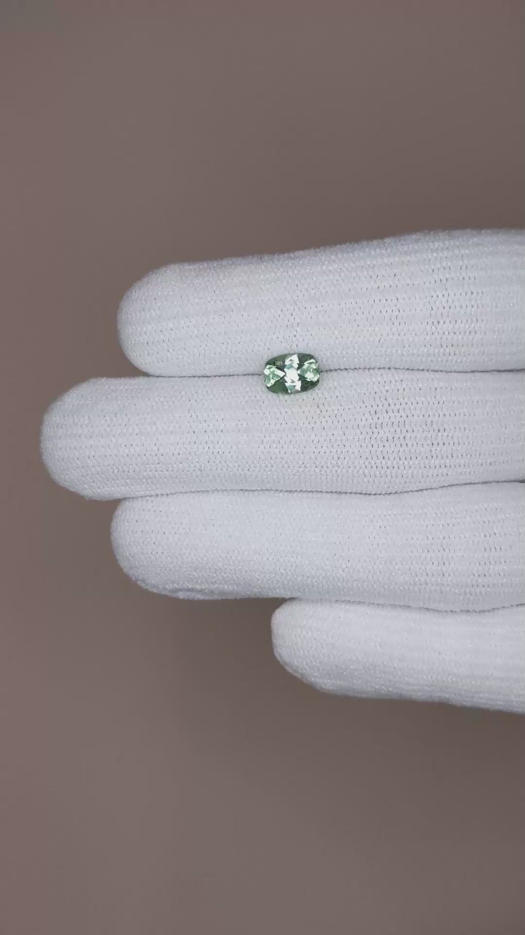 1.10 Ct. Bluish Green Sapphire from Montana Size Video