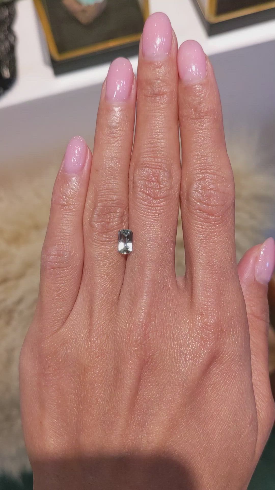 1.11 Ct. Green Sapphire from Montana Size Video