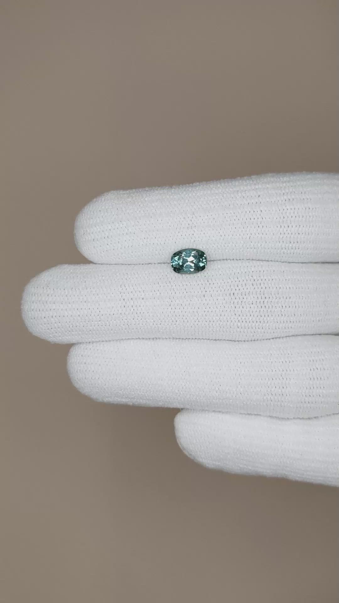 1.13 Ct. Greenish Blue Sapphire from Montana Size Video