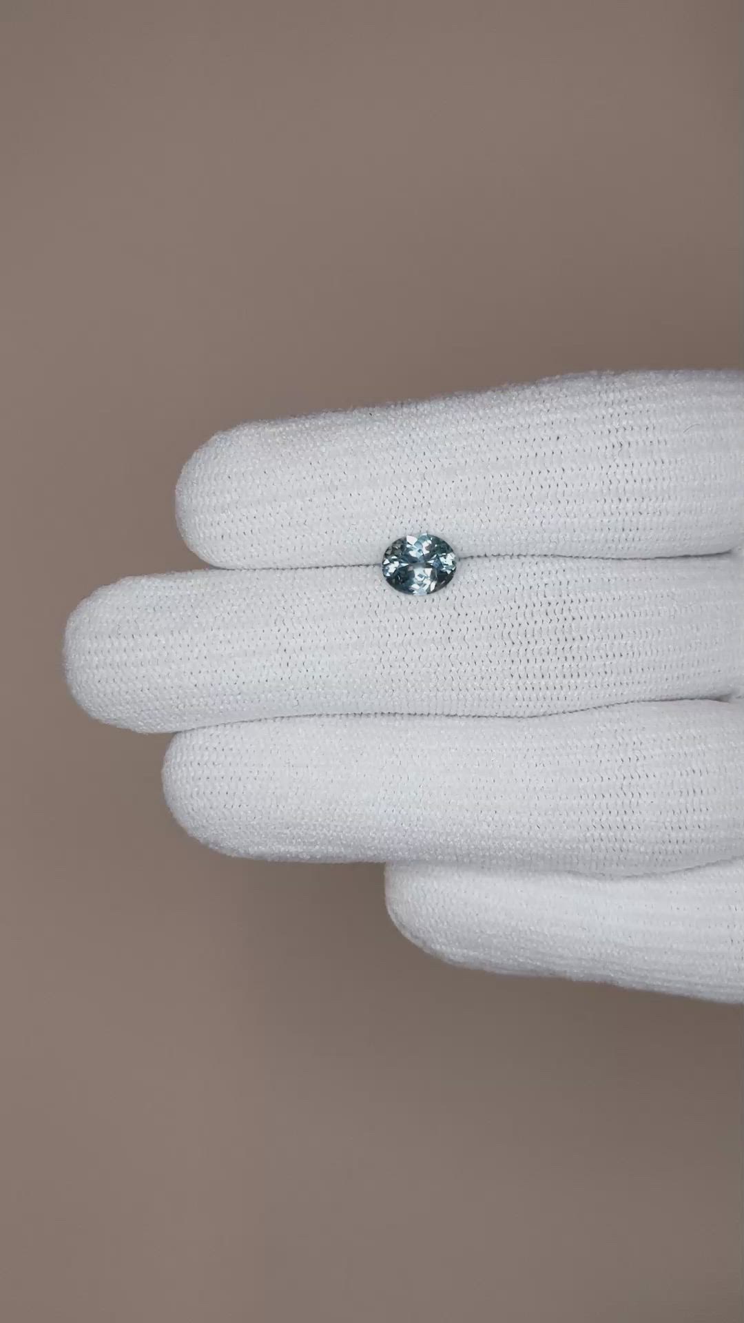1.16 Ct. Greenish Blue Sapphire from Montana Size Video