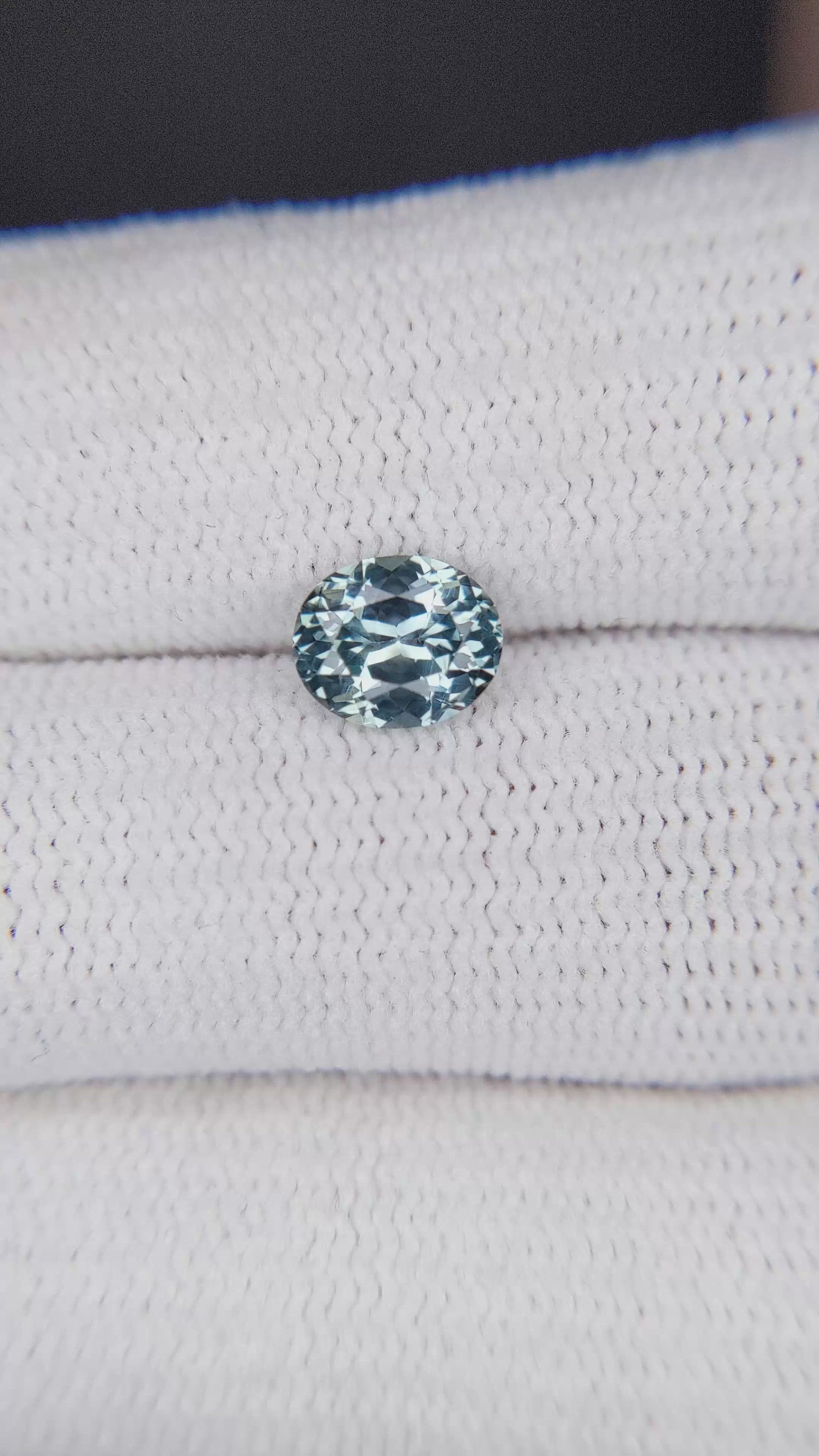 1.16 Ct. Greenish Blue Sapphire from Montana Size Video