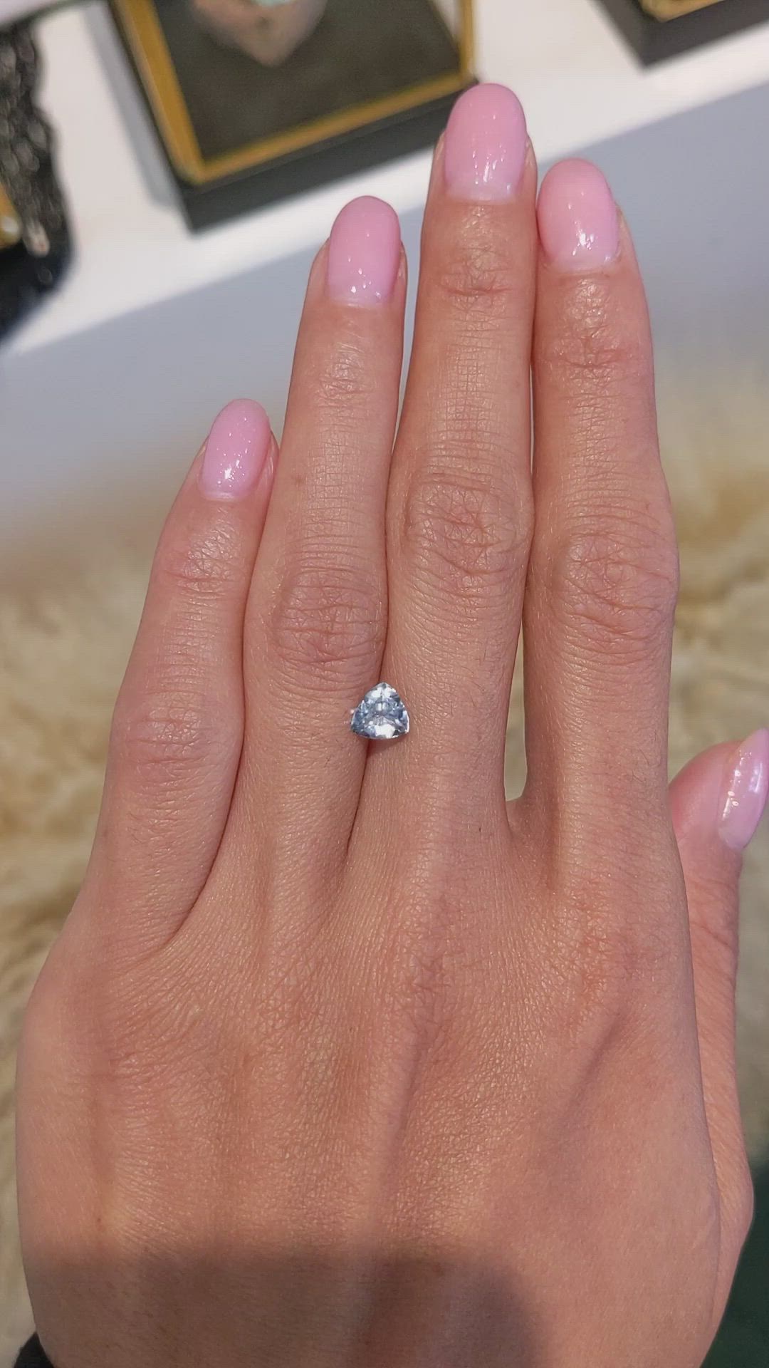 1.19 Ct. Bluish Green Sapphire from Montana Size Video