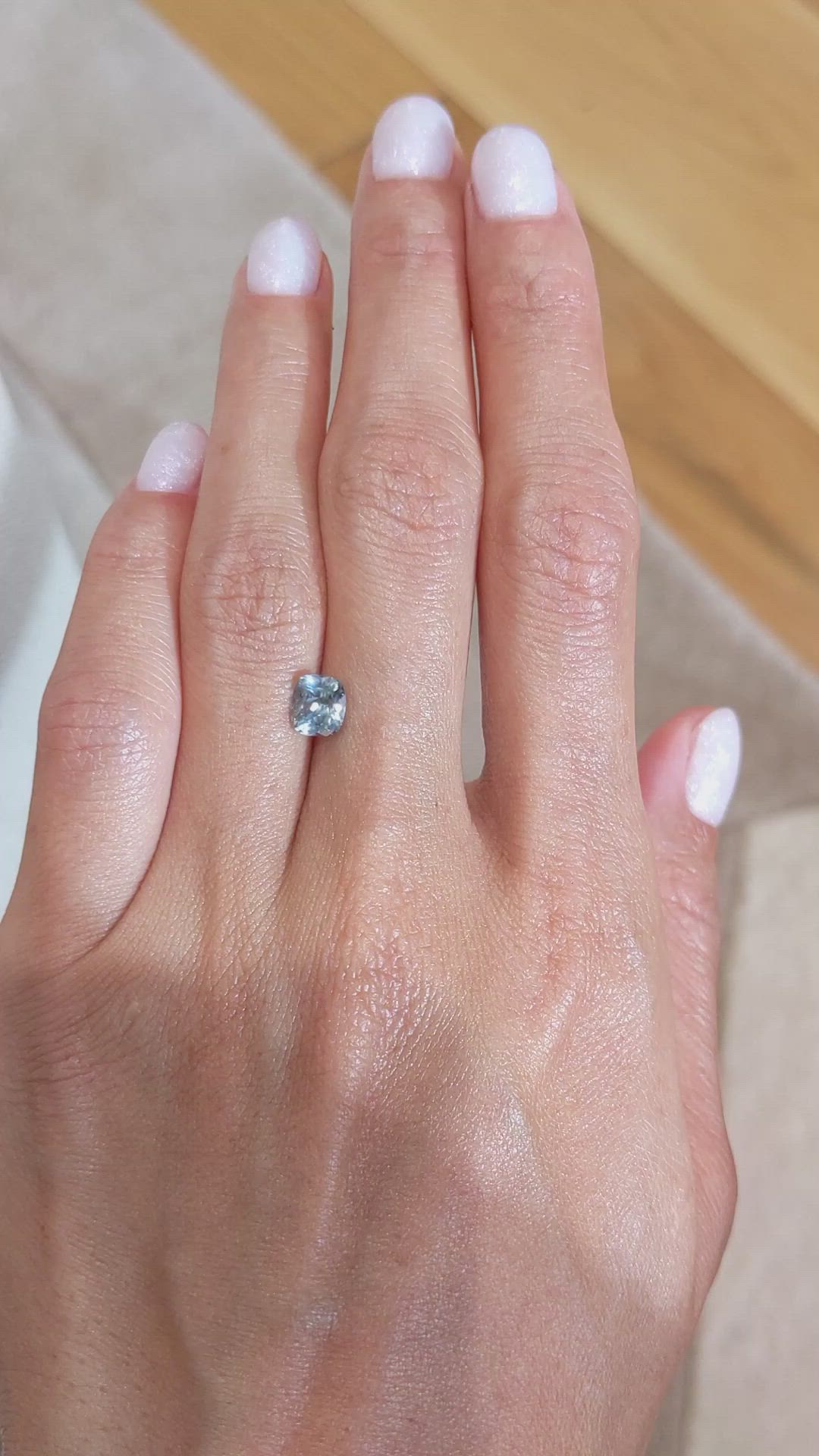 1.23 Ct. Greyish Blue Sapphire from Montana Size Video