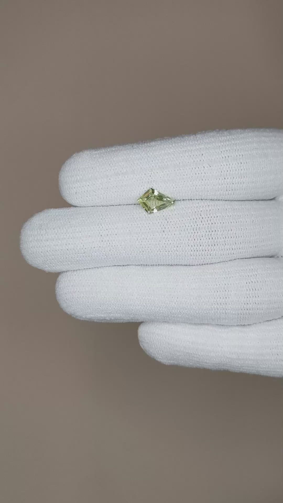 1.23 Ct. Green Sapphire from Montana Size Video
