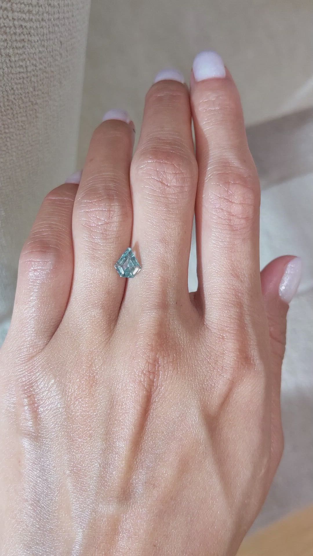 1.26 Ct. Bluish Green Sapphire from Montana Size Video