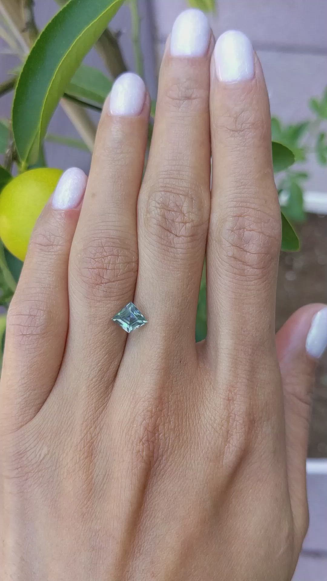 1.29 Ct. Bluish Green Sapphire from Montana Size Video