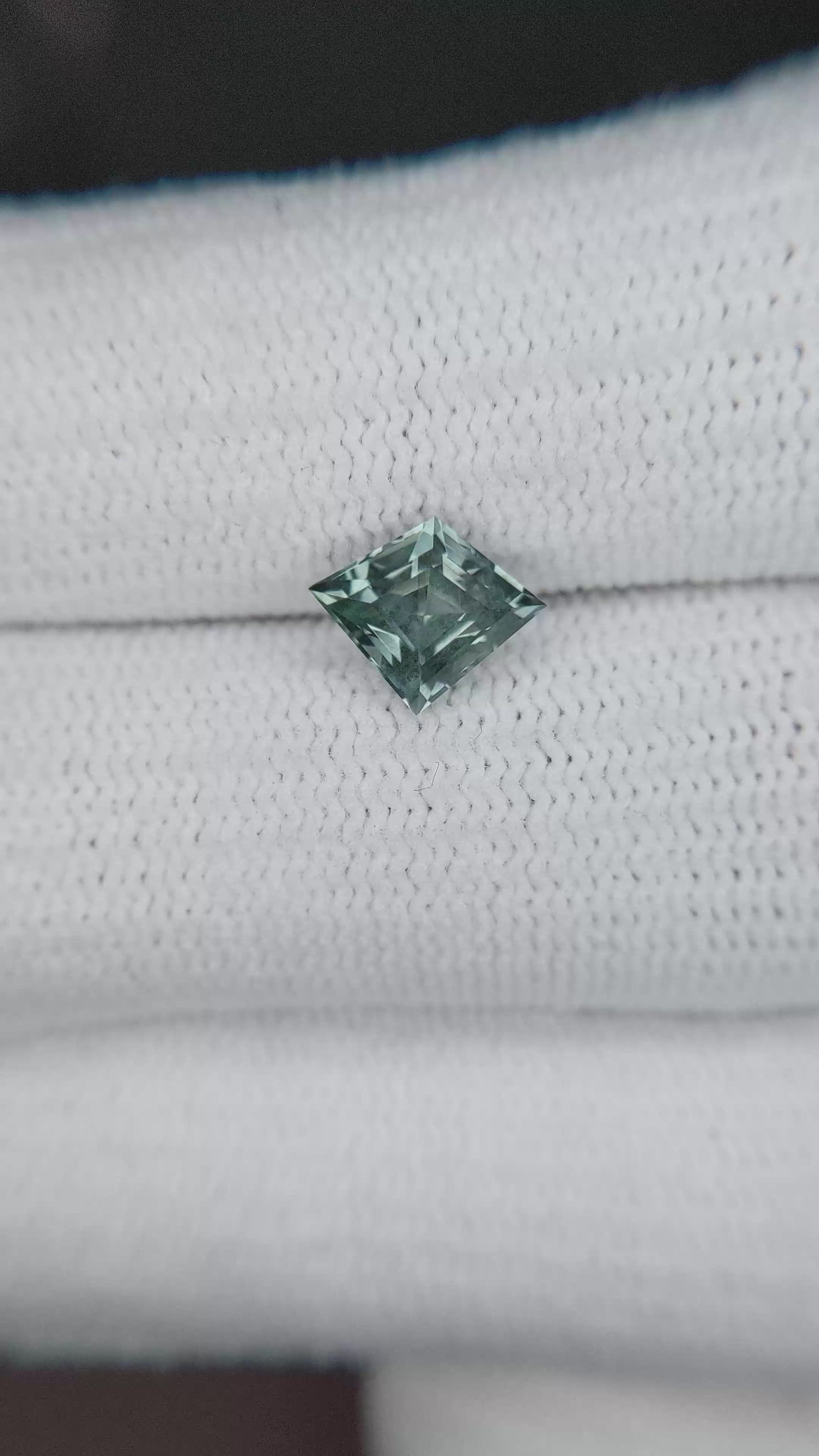 1.29 Ct. Bluish Green Sapphire from Montana Size Video