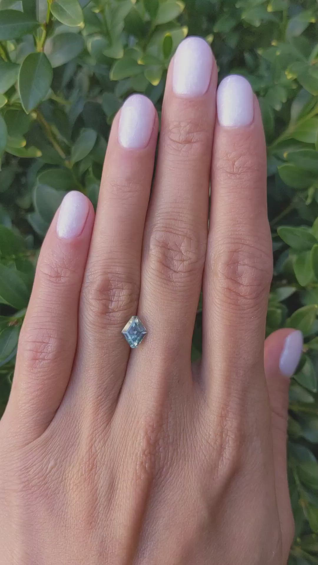 1.37 Ct. Greenish Blue Sapphire from Montana Size Video