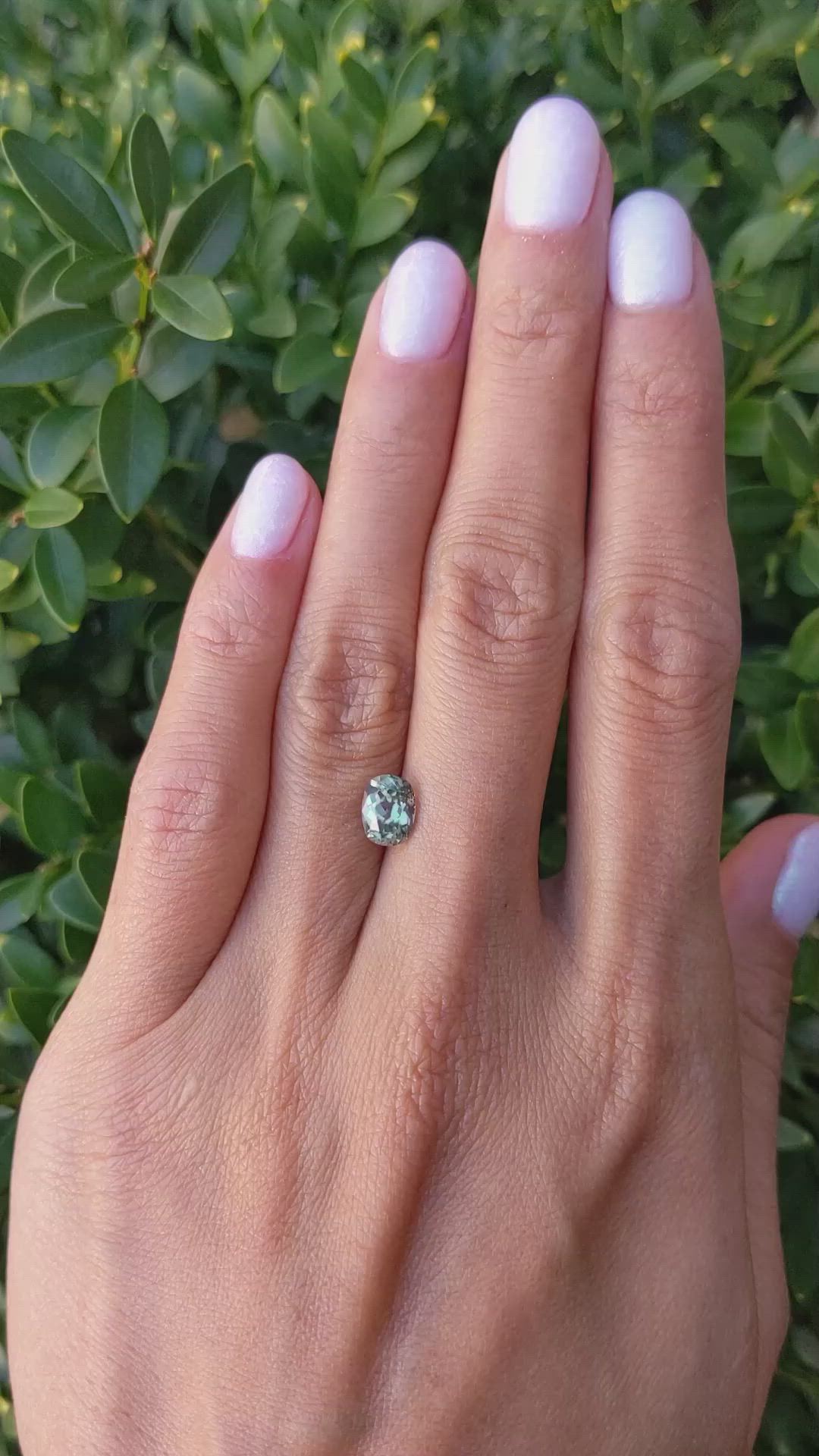 1.40 Ct. Green Sapphire from Montana Size Video