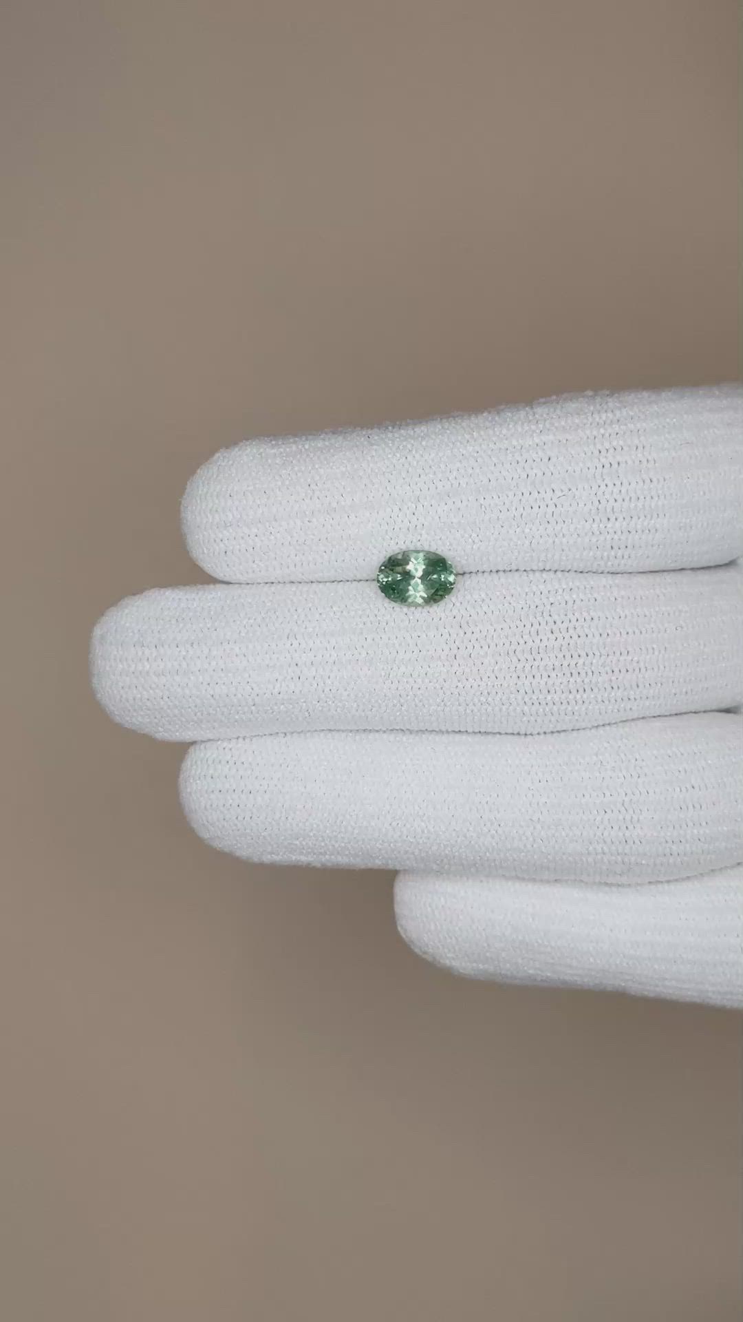 1.42 Ct. Bluish Green Sapphire from Montana Size Video