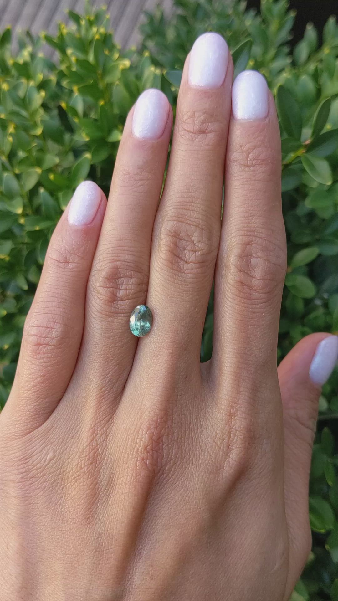 1.42 Ct. Bluish Green Sapphire from Montana Size Video